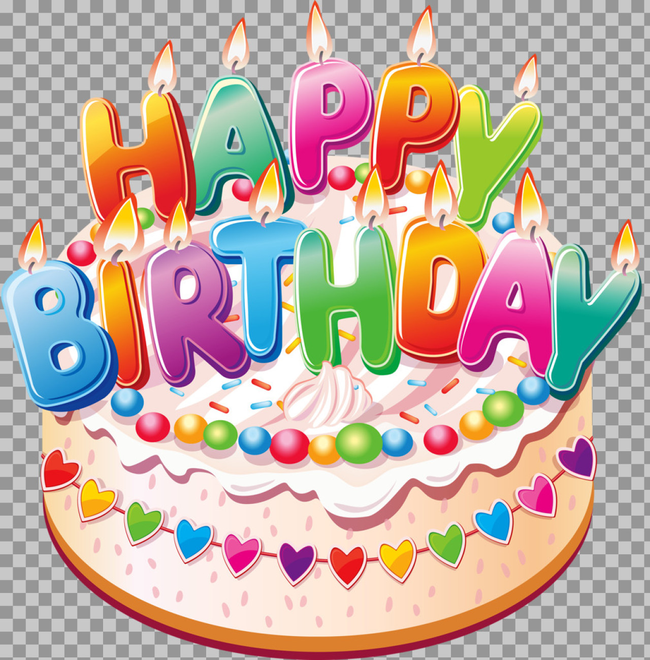 Happy Birthday Cake PNG | Free Festive Clipart Illustration