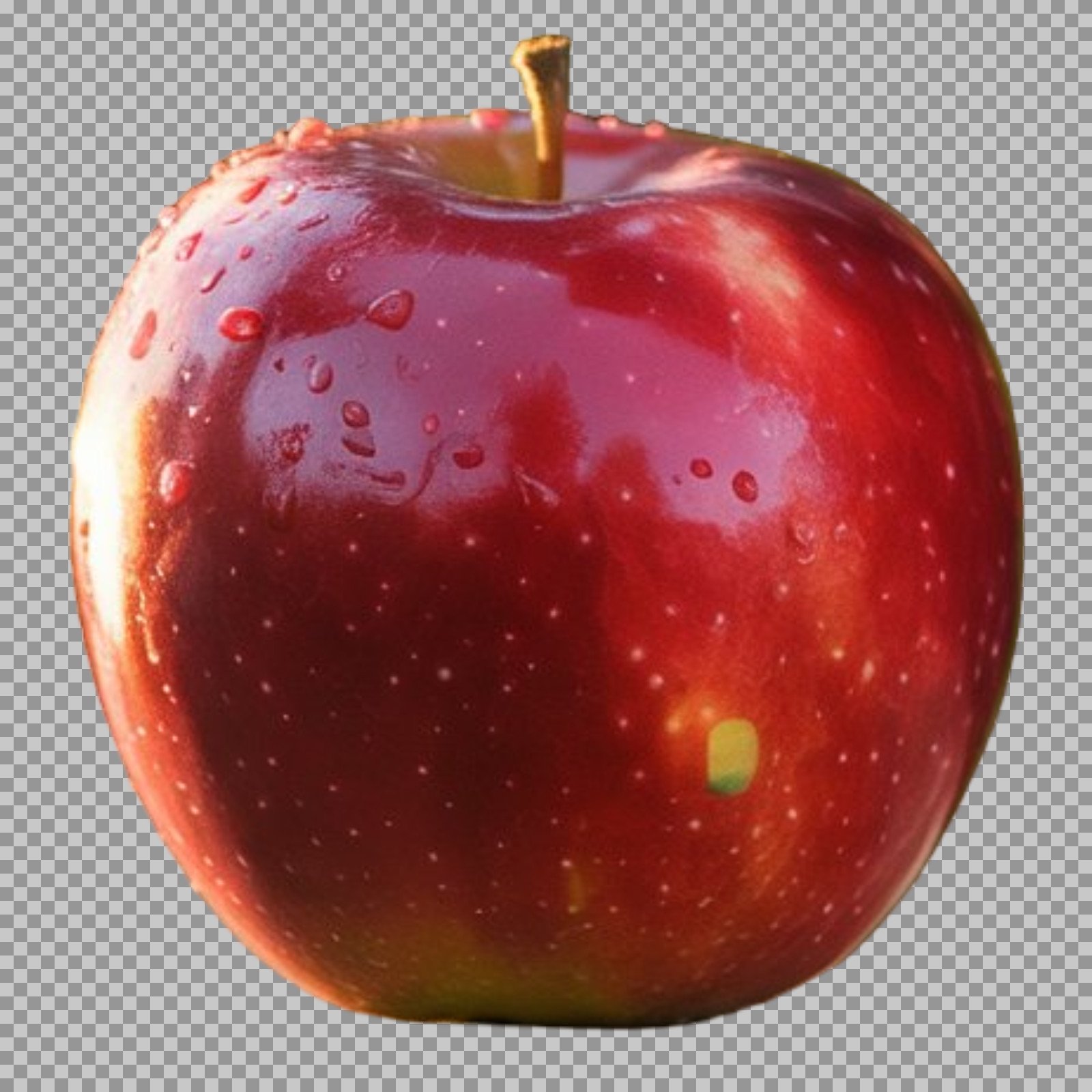 Red Apple PNG | Fresh Fruit with Water Drops Image