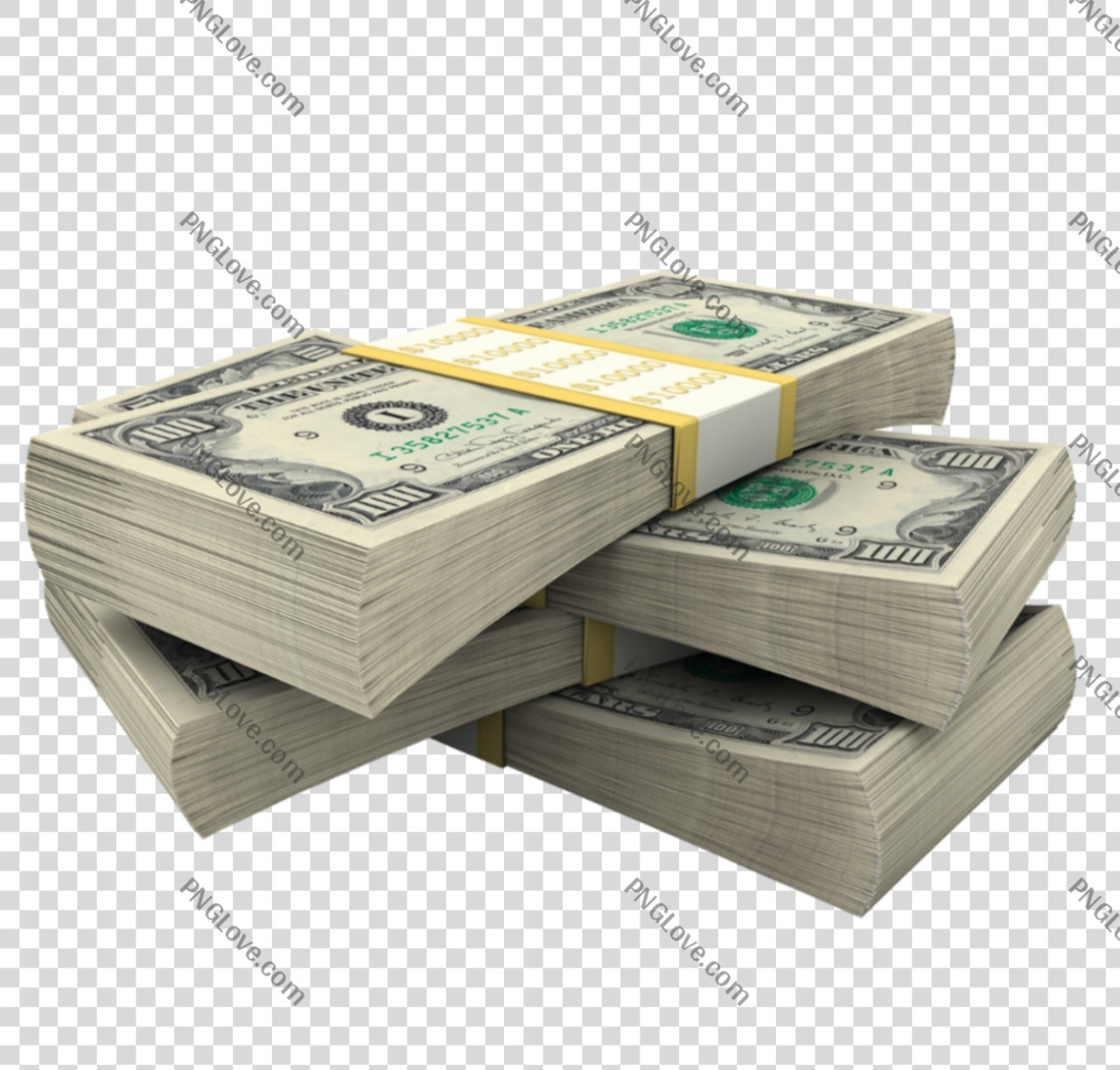 Stacks of Money PNG | US Hundred Dollar Bills Cutout