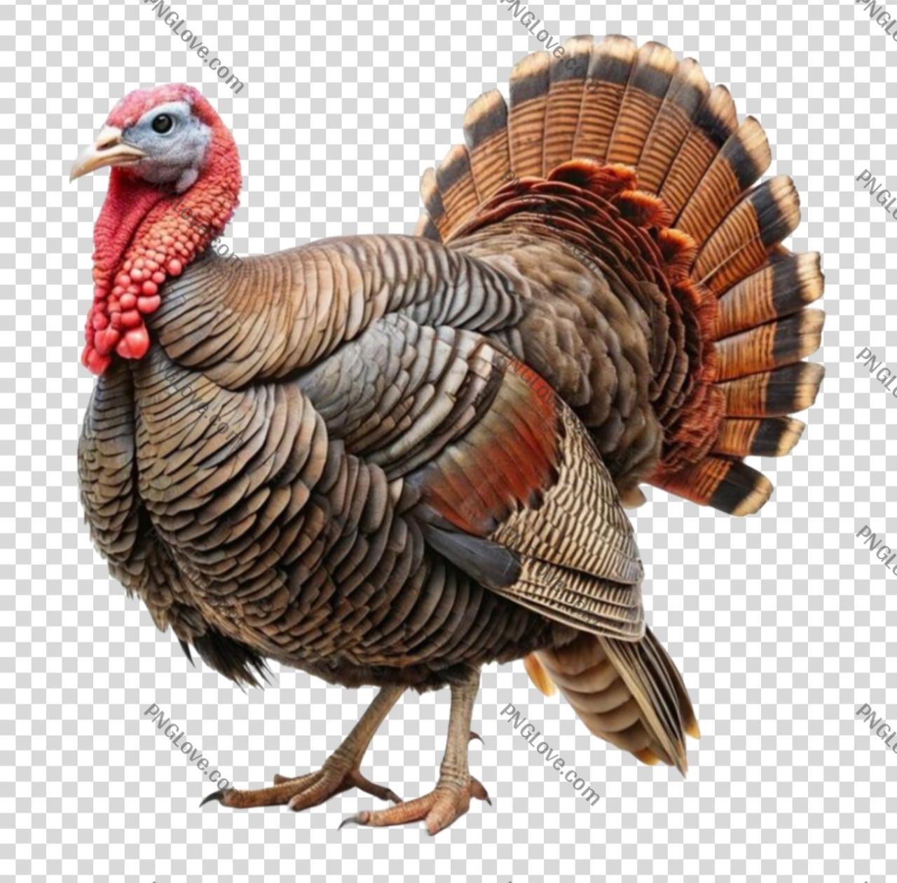 Wild Turkey PNG | Transparent Full-Body Bird Cutout for Thanksgiving