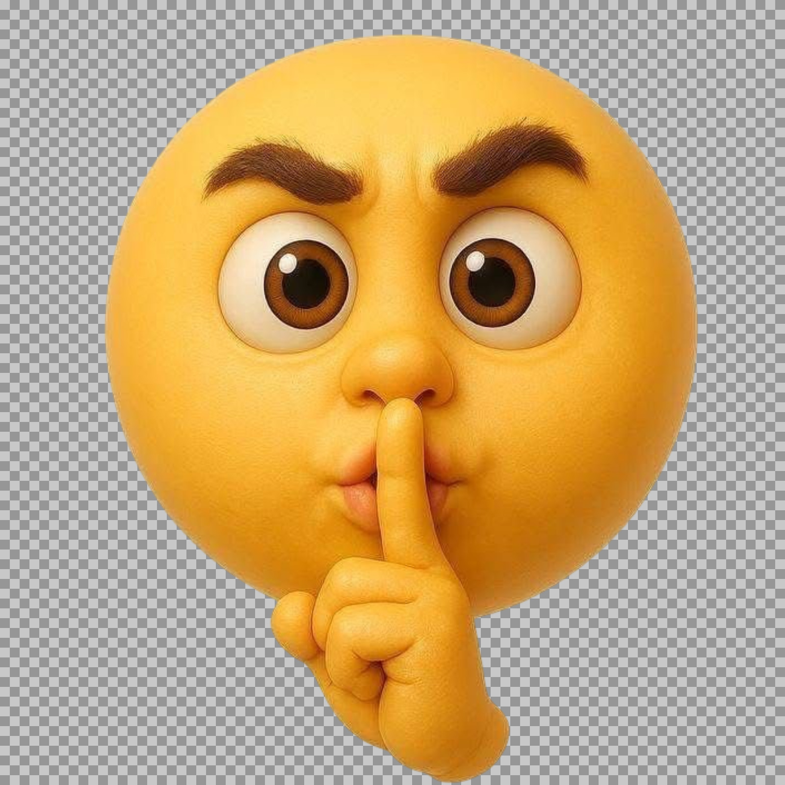 Shushing Emoji PNG | 3D 