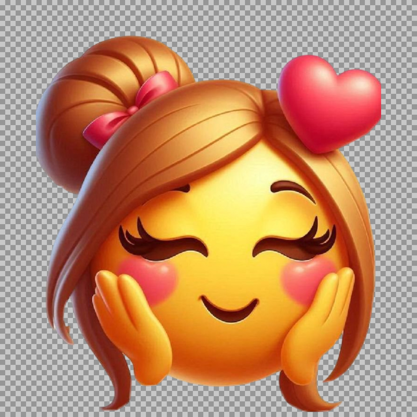 Cute Girl Emoji in Love PNG | Free Download
