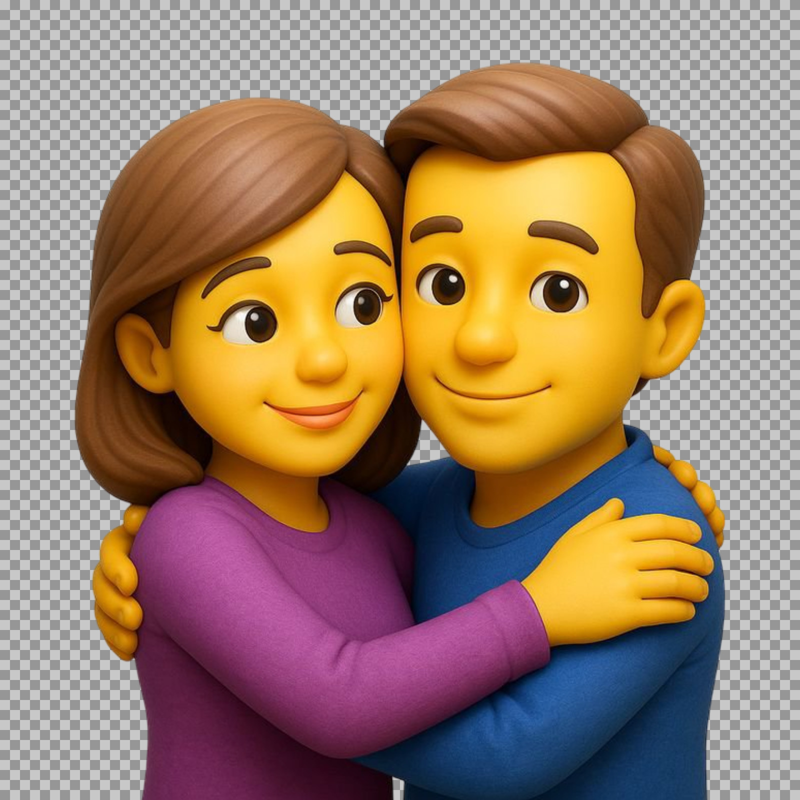 Hugging Couple Emoji PNG | Free Download