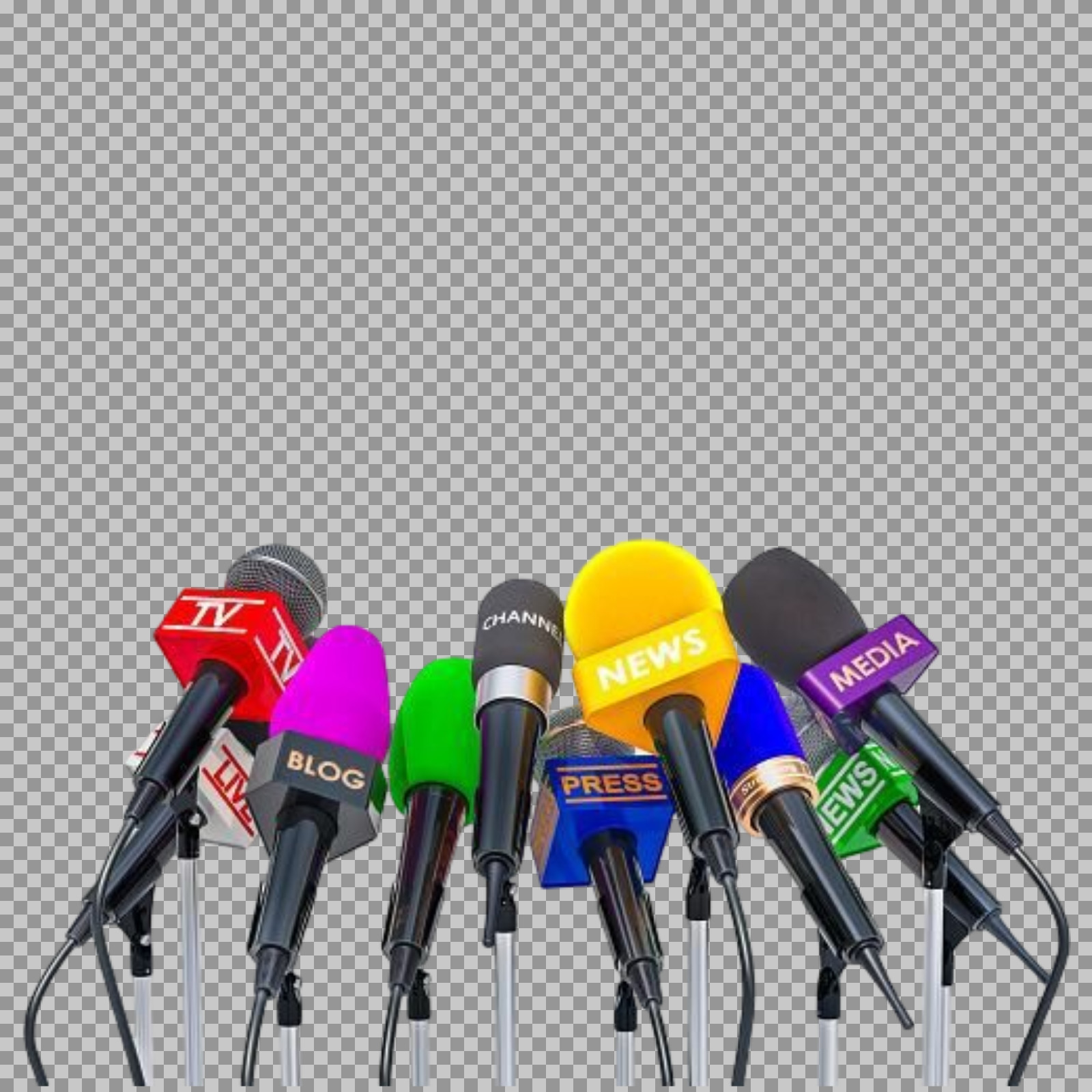 Press Microphones PNG | Modern Media & News Image