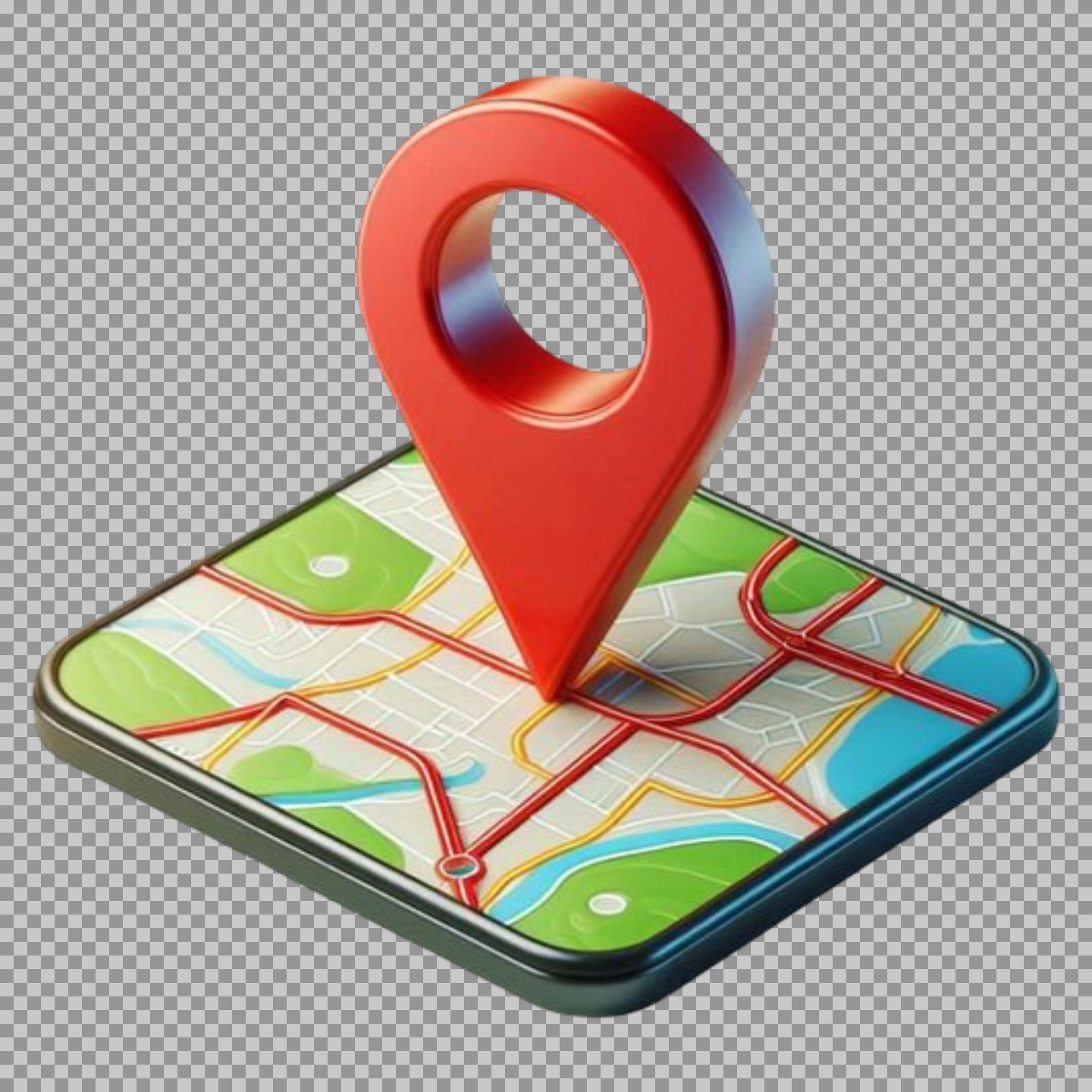 3D Map Location Pin Icon | GPS & Navigation PNG