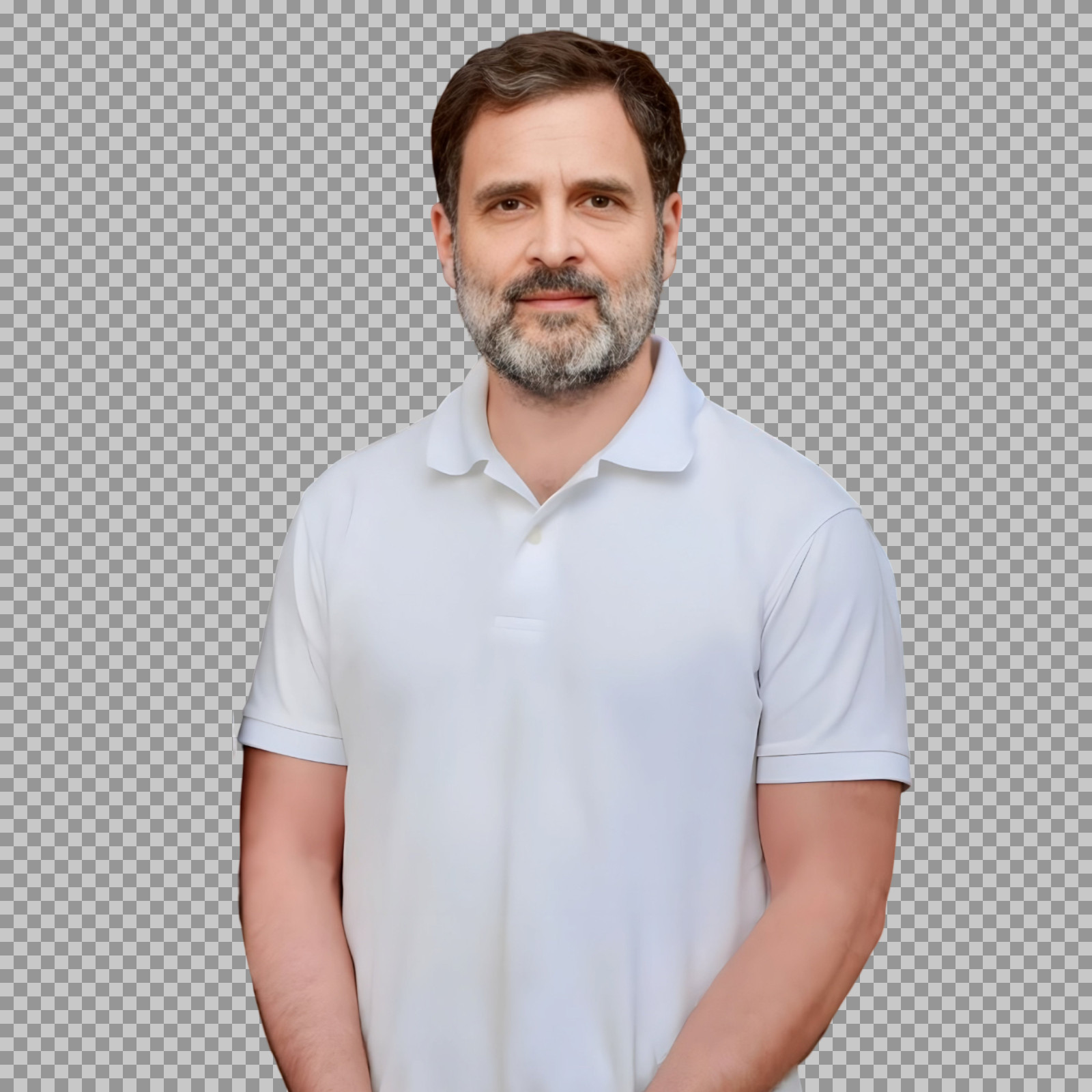 Rahul Gandhi PNG in White T-shirt | Free Download