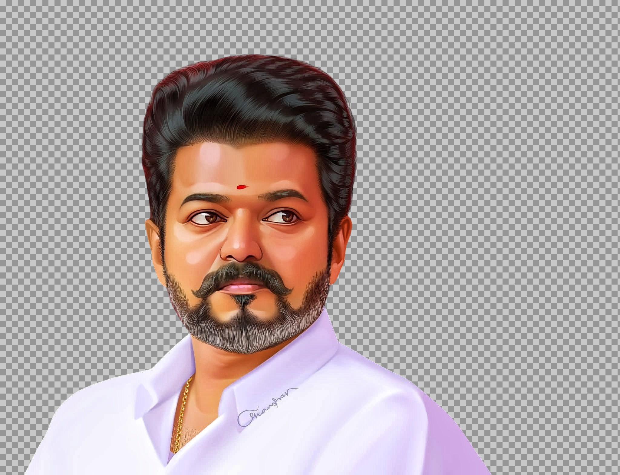Thalapathy Vijay Digital Art PNG | HD Portrait Download...