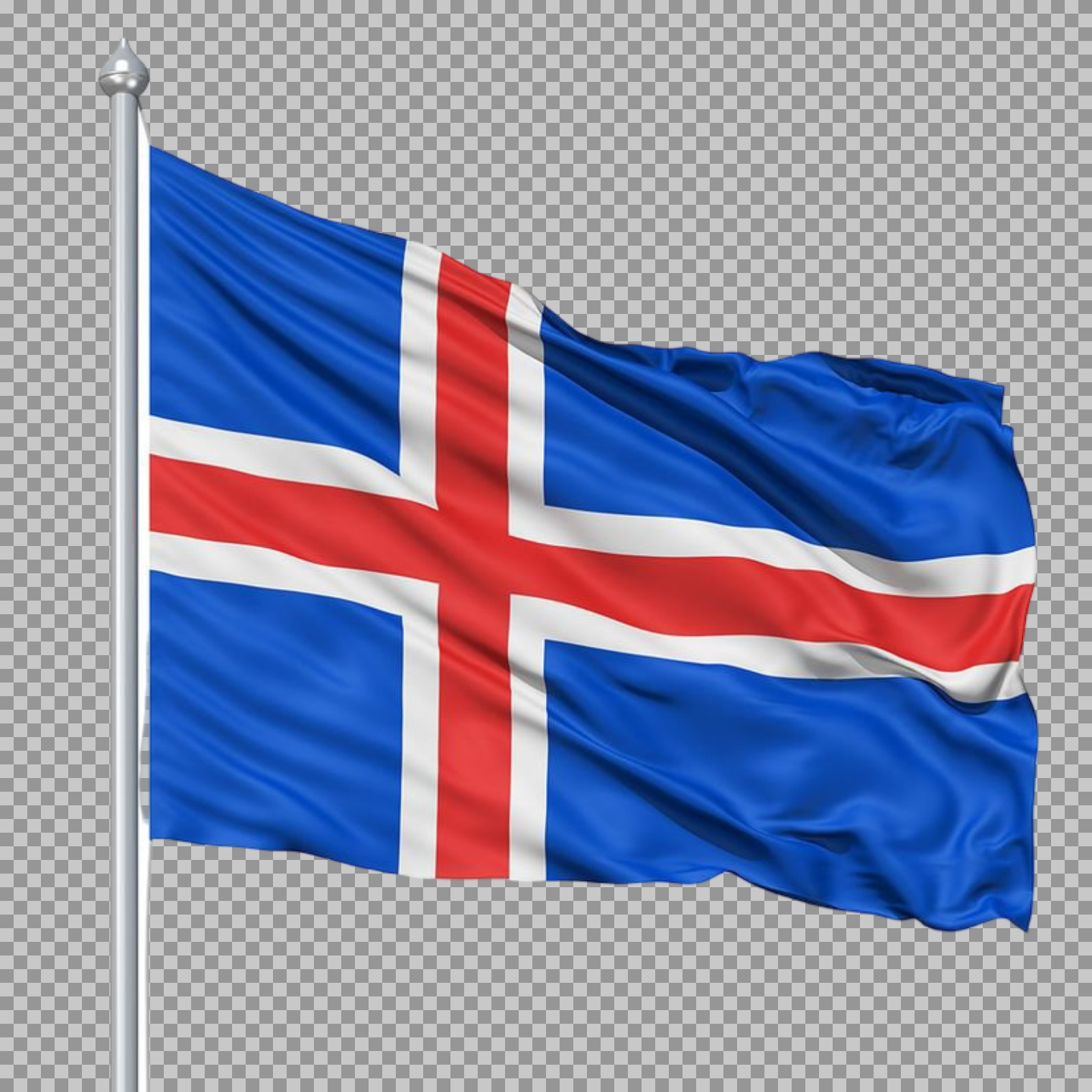 Waving Iceland Flag PNG | High-Quality Free Download