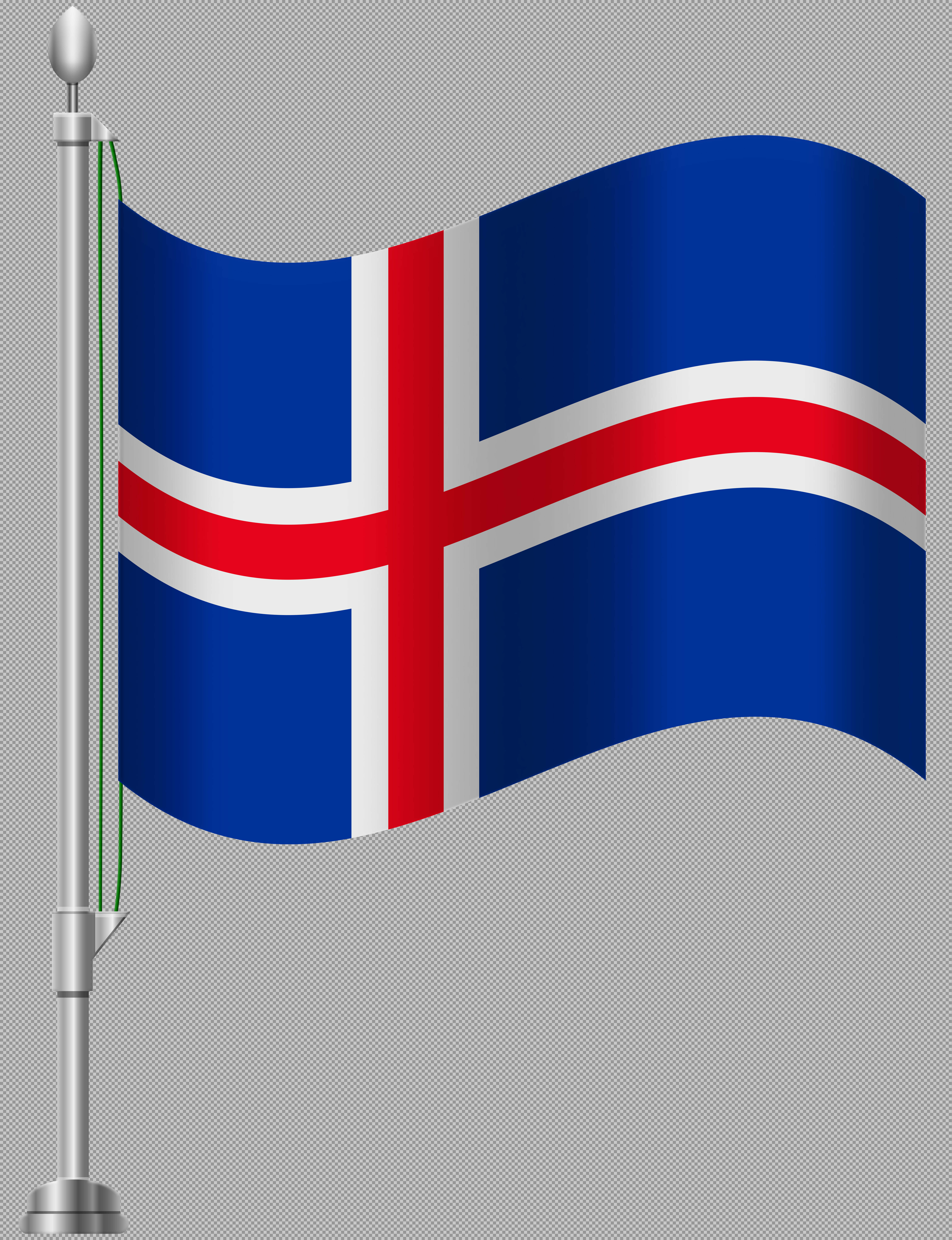 Iceland Flag Clipart PNG | Free Waving Illustration