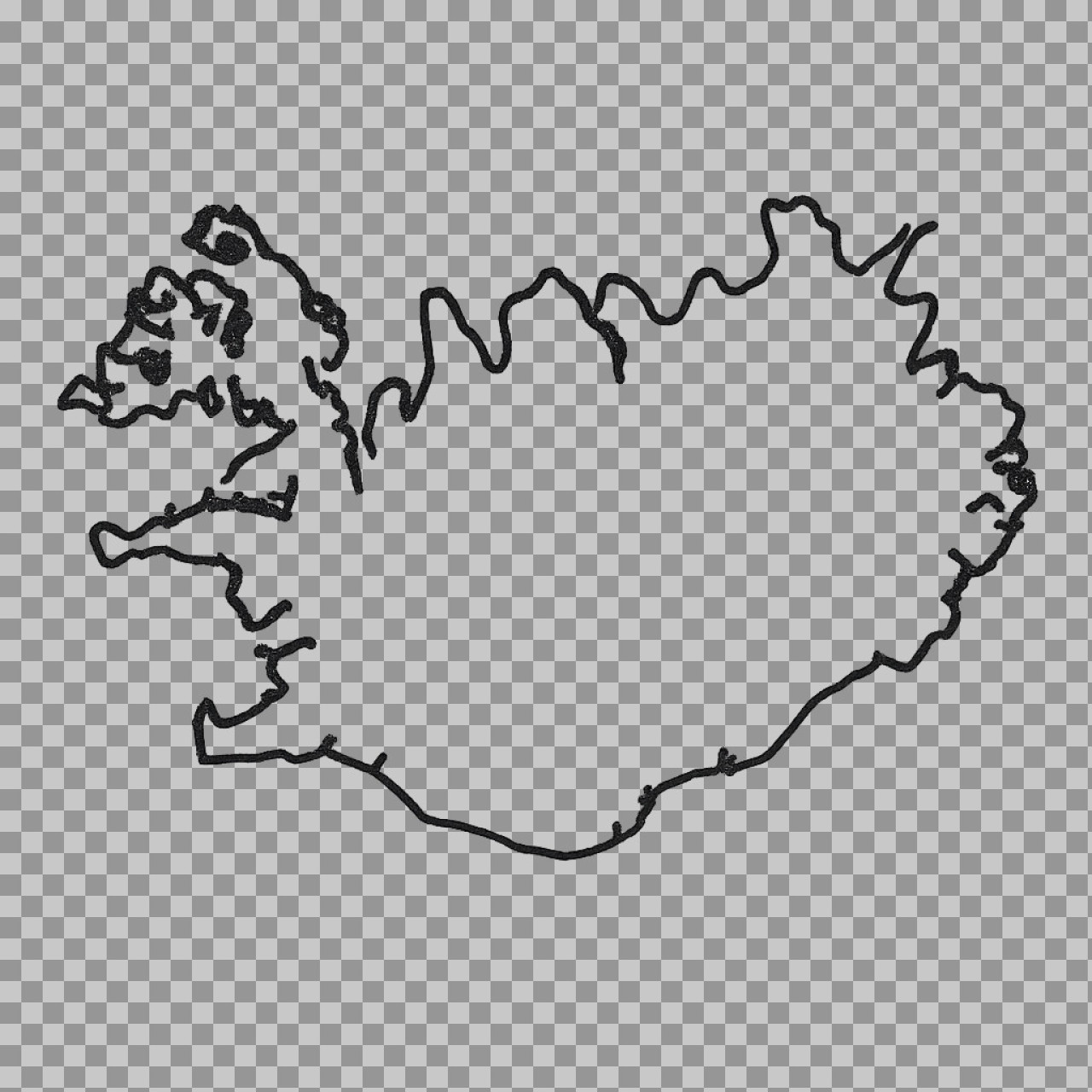 Modern Black Iceland Map Outline | Free Graphic Download