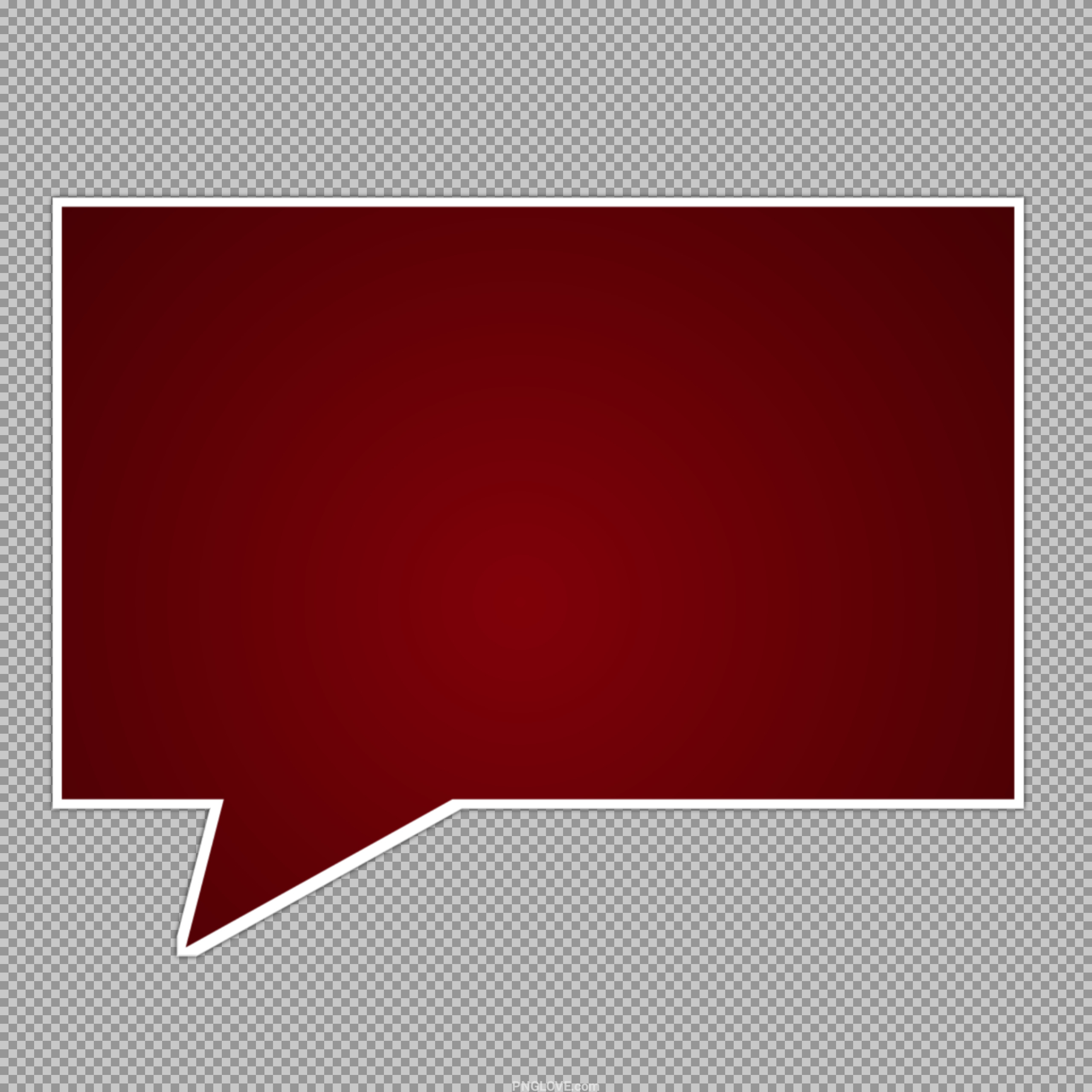 Free Dark Red Speech Bubble PNG | Transparent Clipart