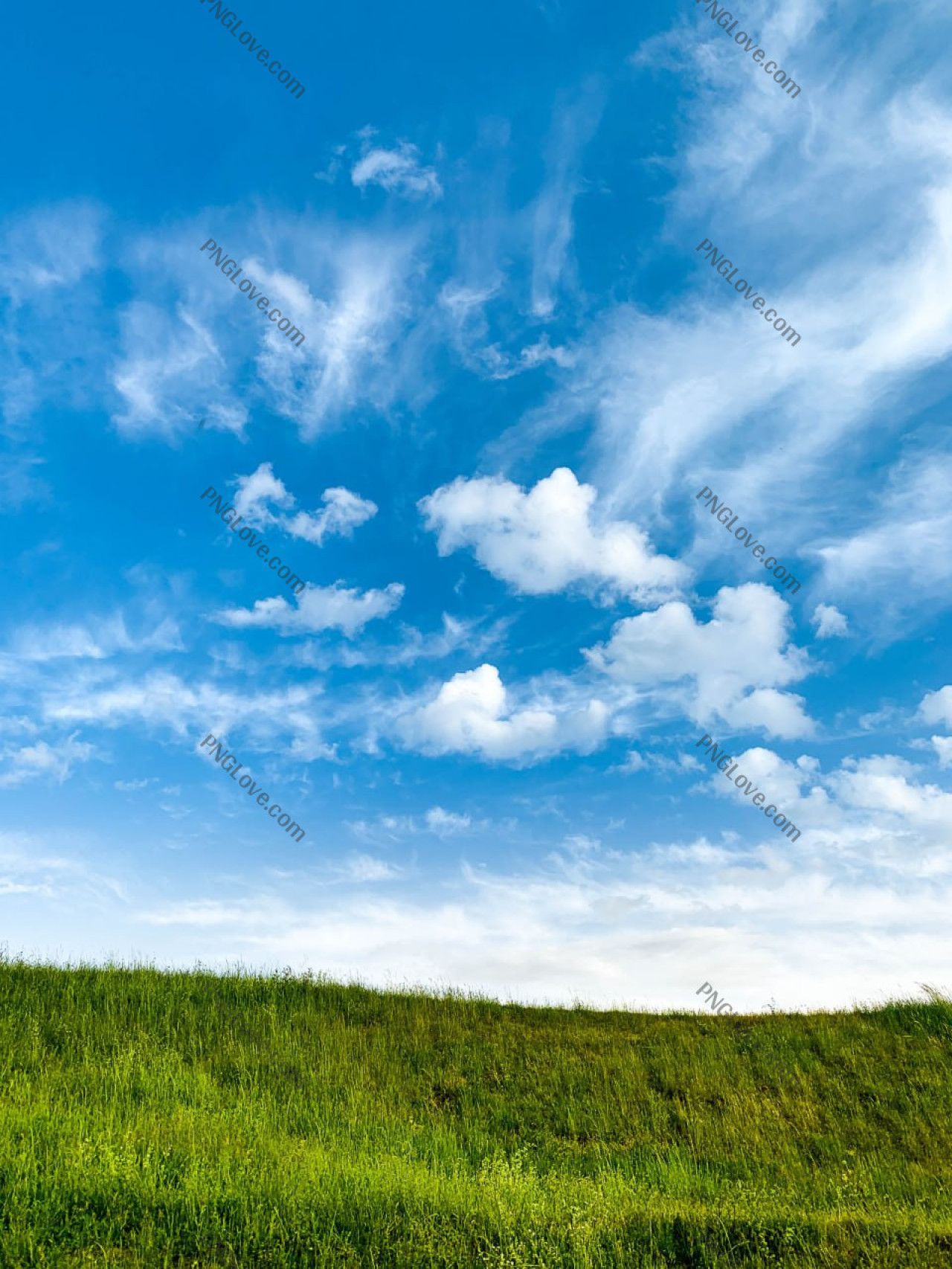 Green Hill & Blue Sky Background Image | Serene Nature Landscape