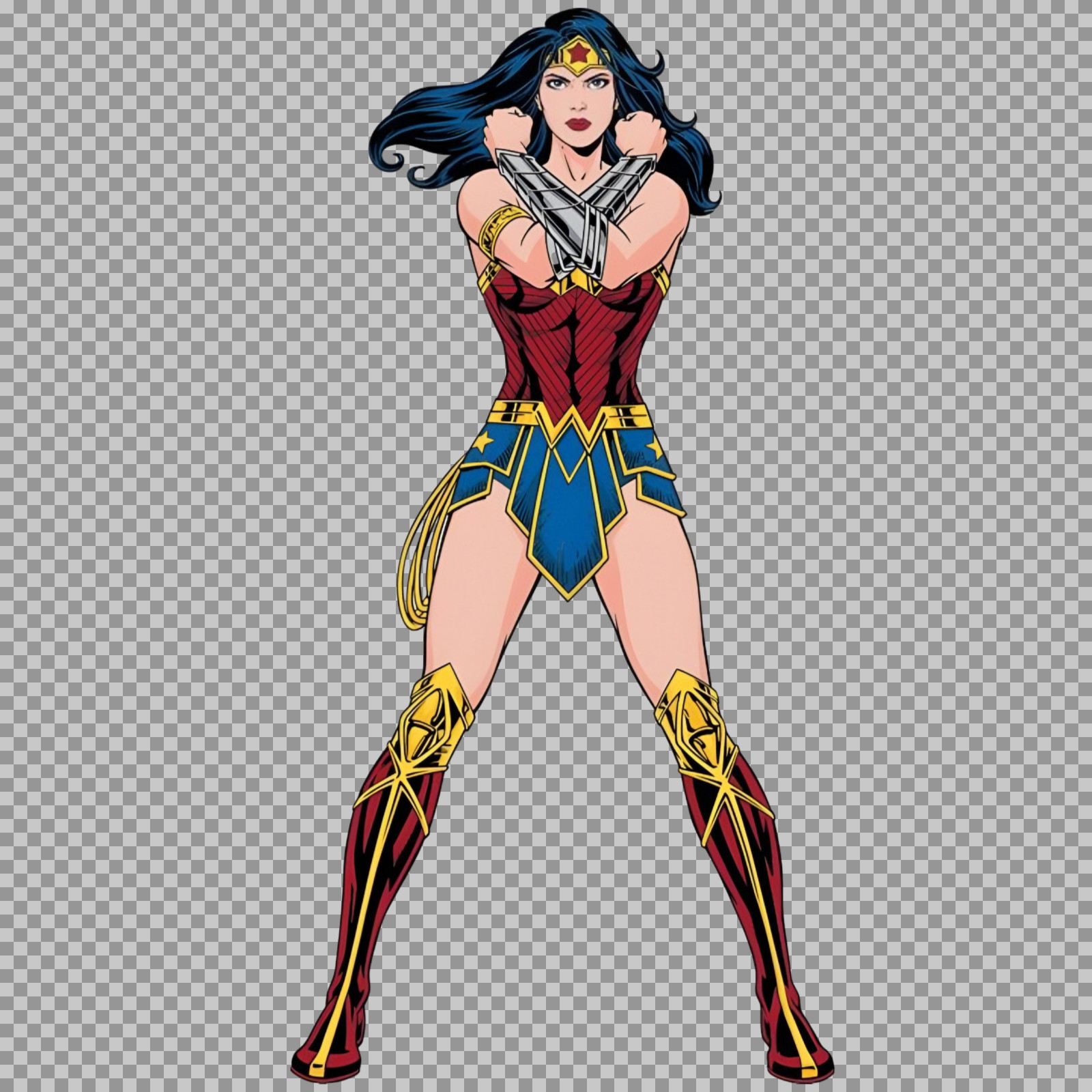 Wonder Woman PNG Illustration in Iconic Pose | DC Comics Art