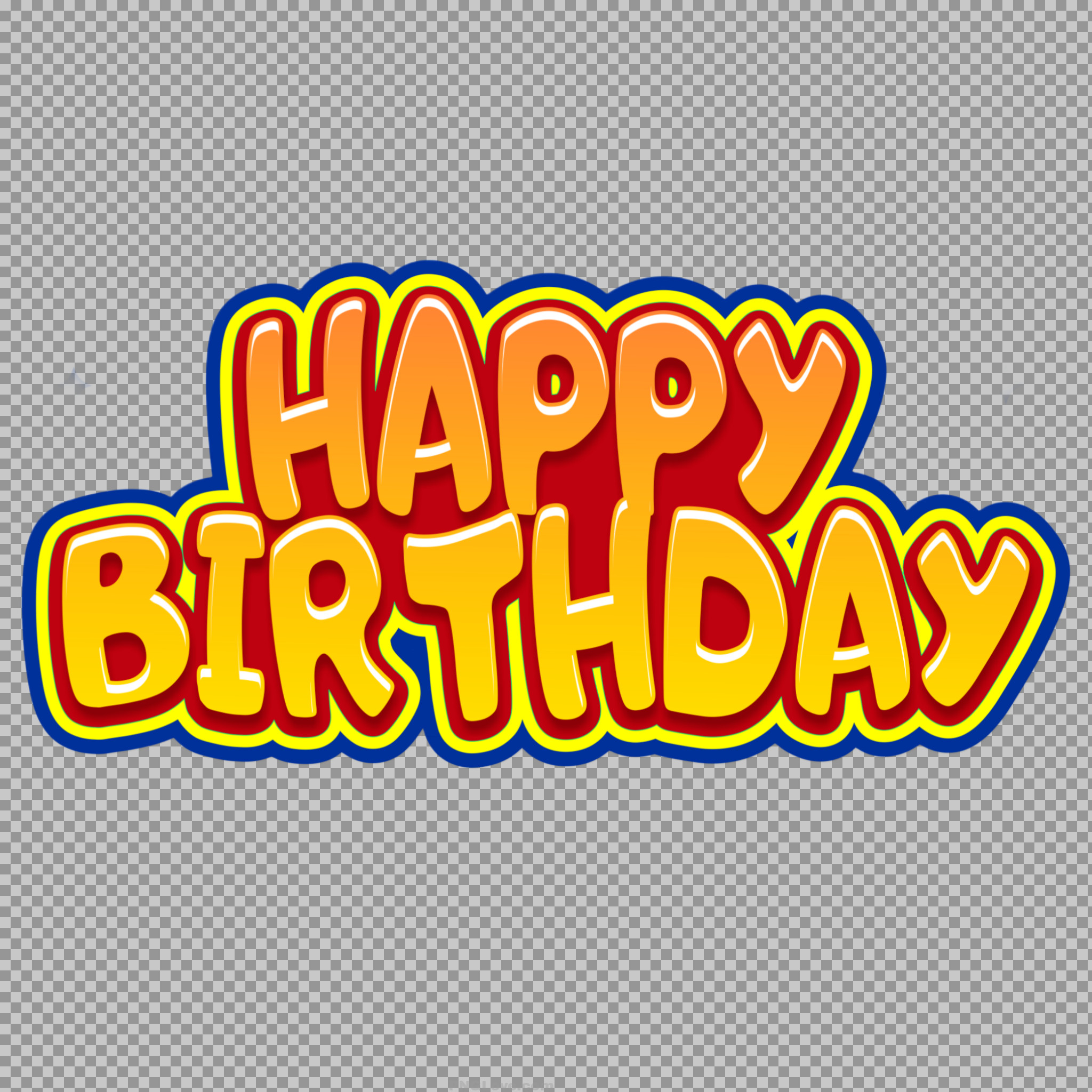 Colorful Happy Birthday Text PNG | Free Transparent Clipart