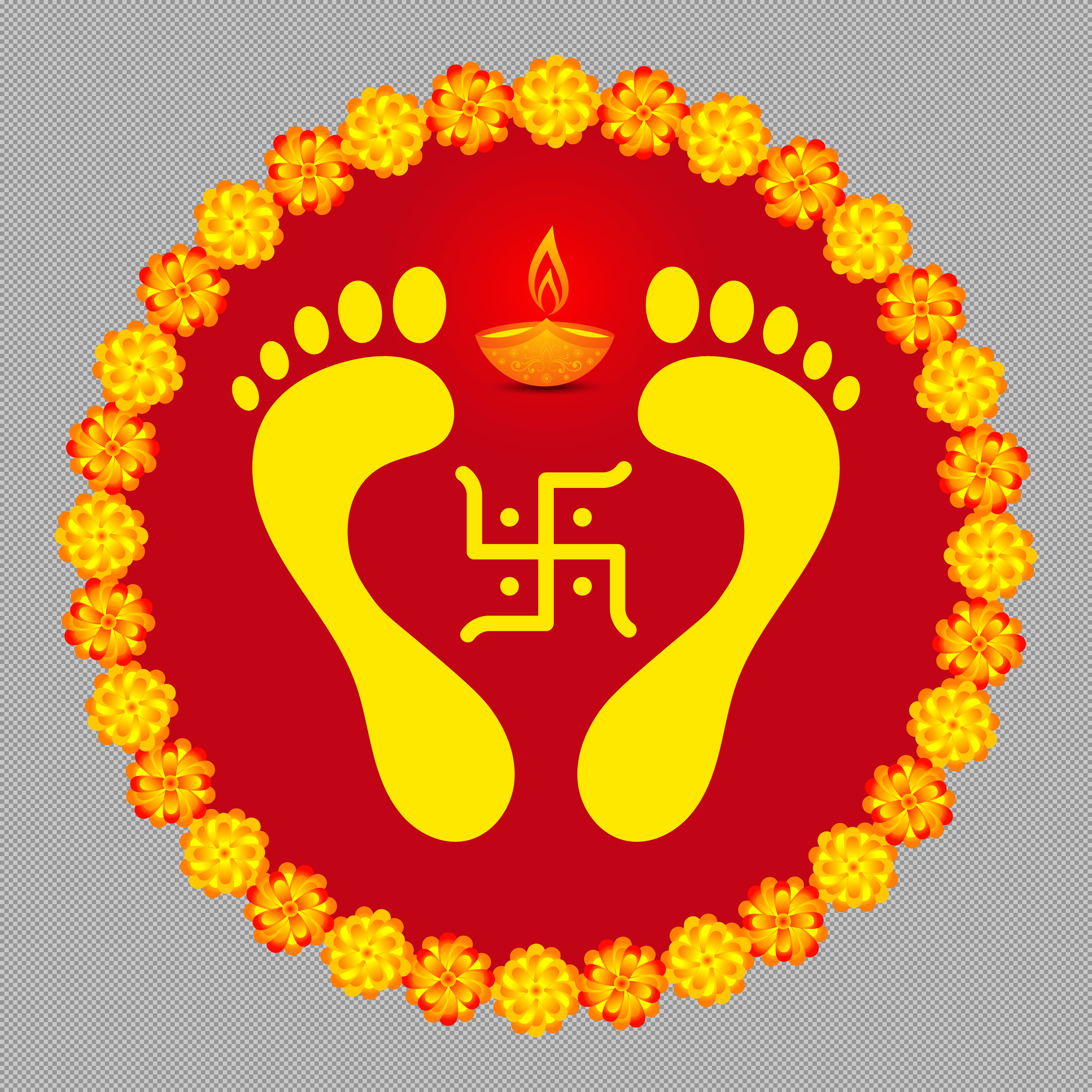 Auspicious Lakshmi Feet PNG for Diwali | lakshmi charan png