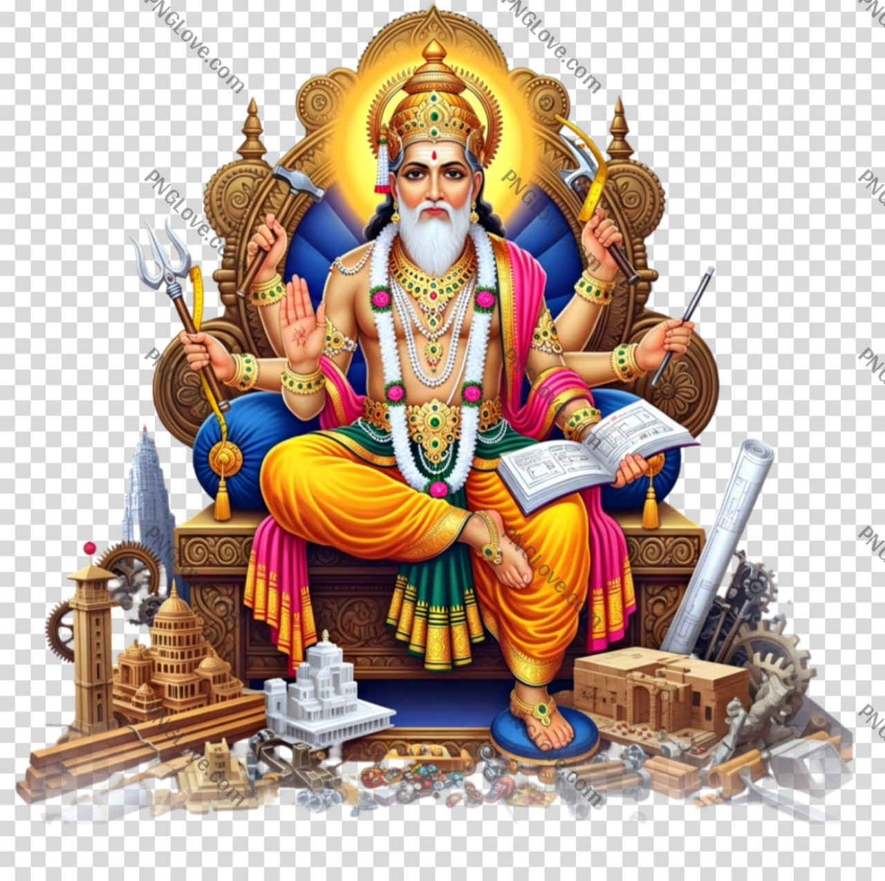 Lord Vishwakarma PNG Image | The Divine Architect & Engineer