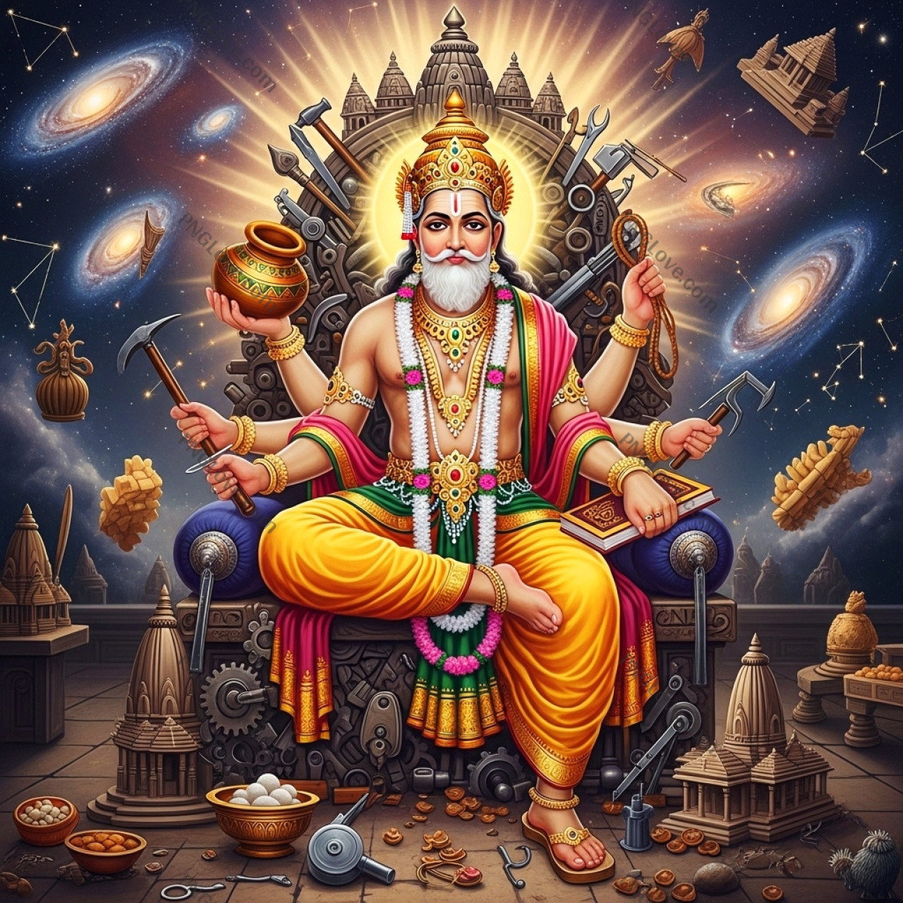 Cosmic Lord Vishwakarma Image HD | Divine Architect of the Universe...
