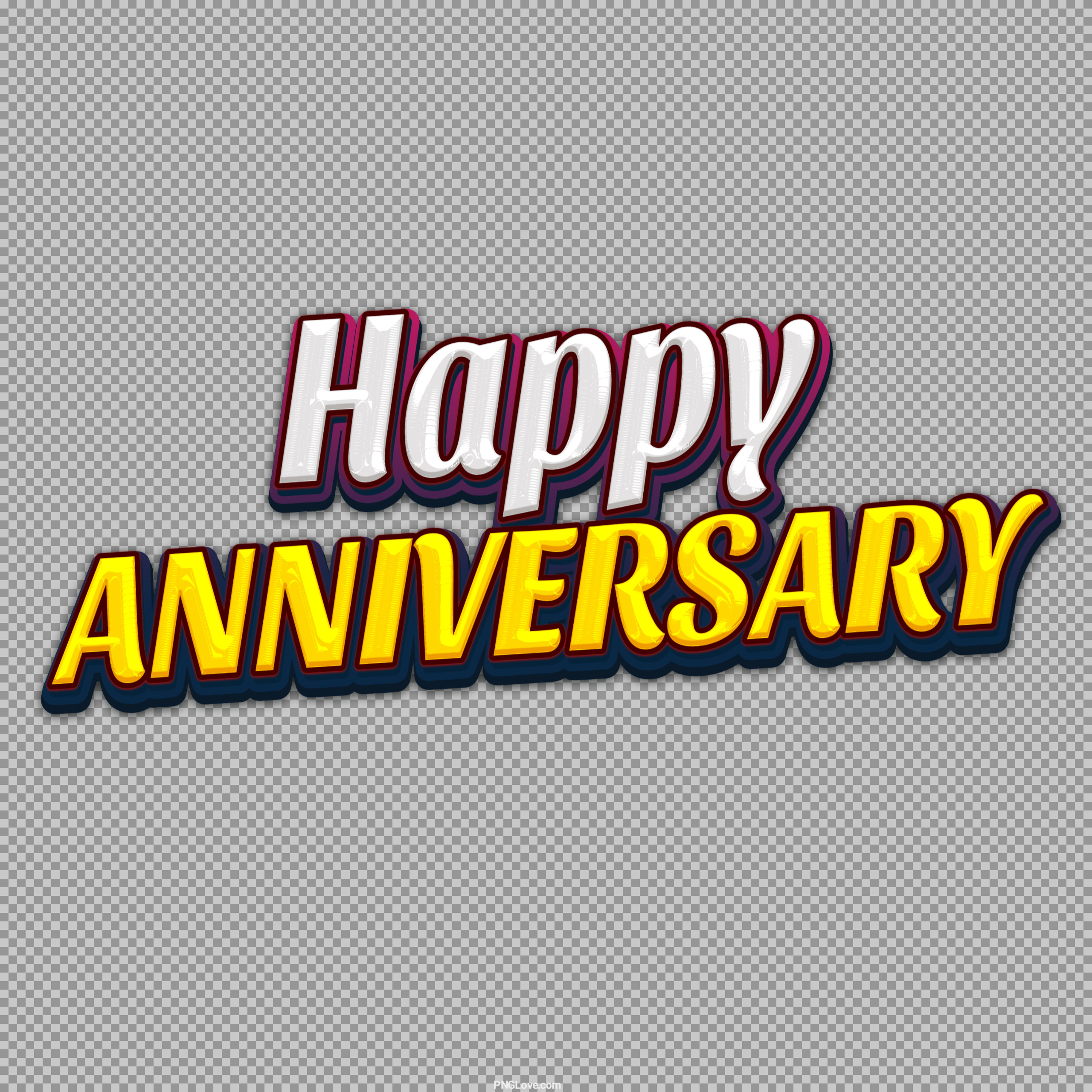 Happy Anniversary Text PNG | Free Download with Transparent Background