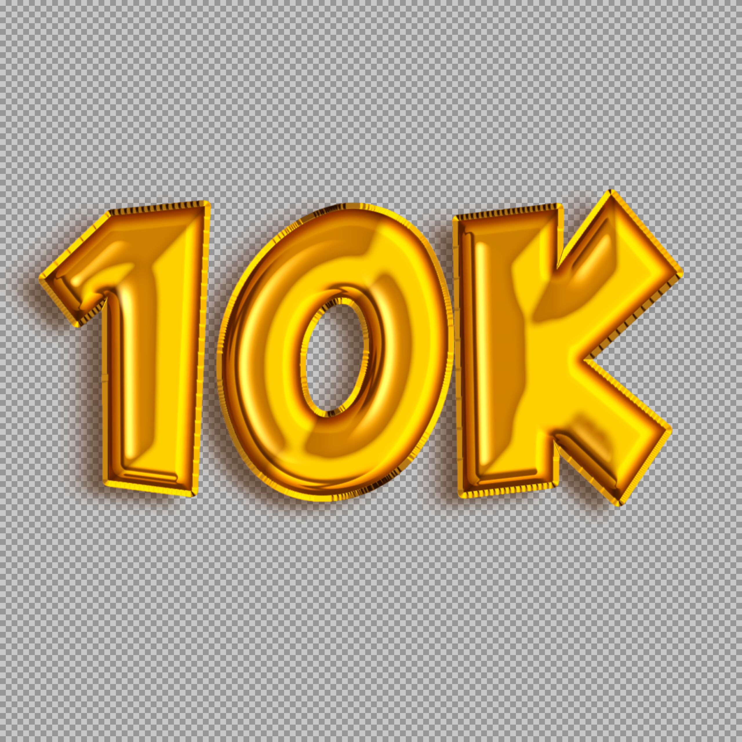 Free 3D Gold 10K PNG | Milestone & Follower Graphic