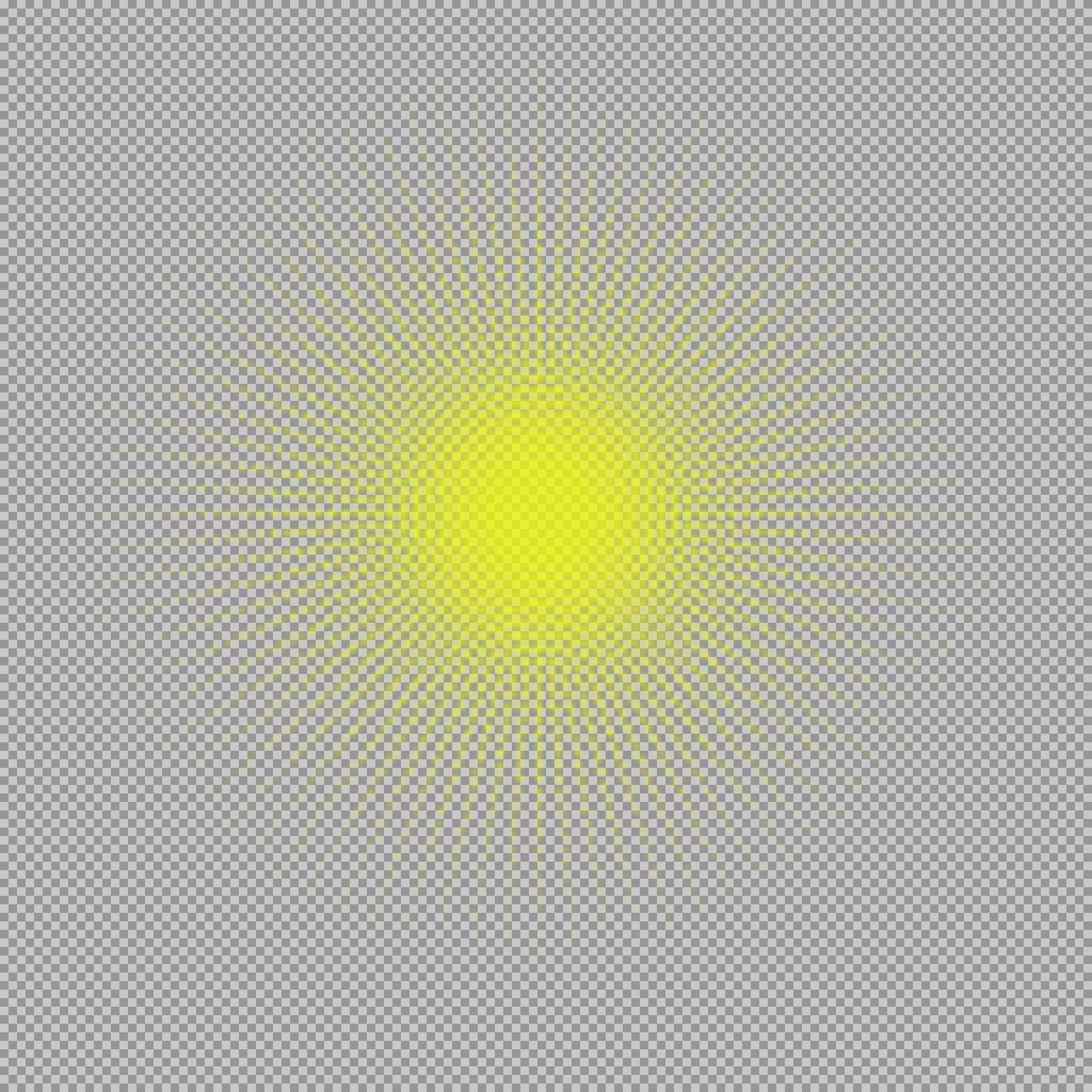 Yellow Sunburst PNG | Abstract Radial Light Graphic