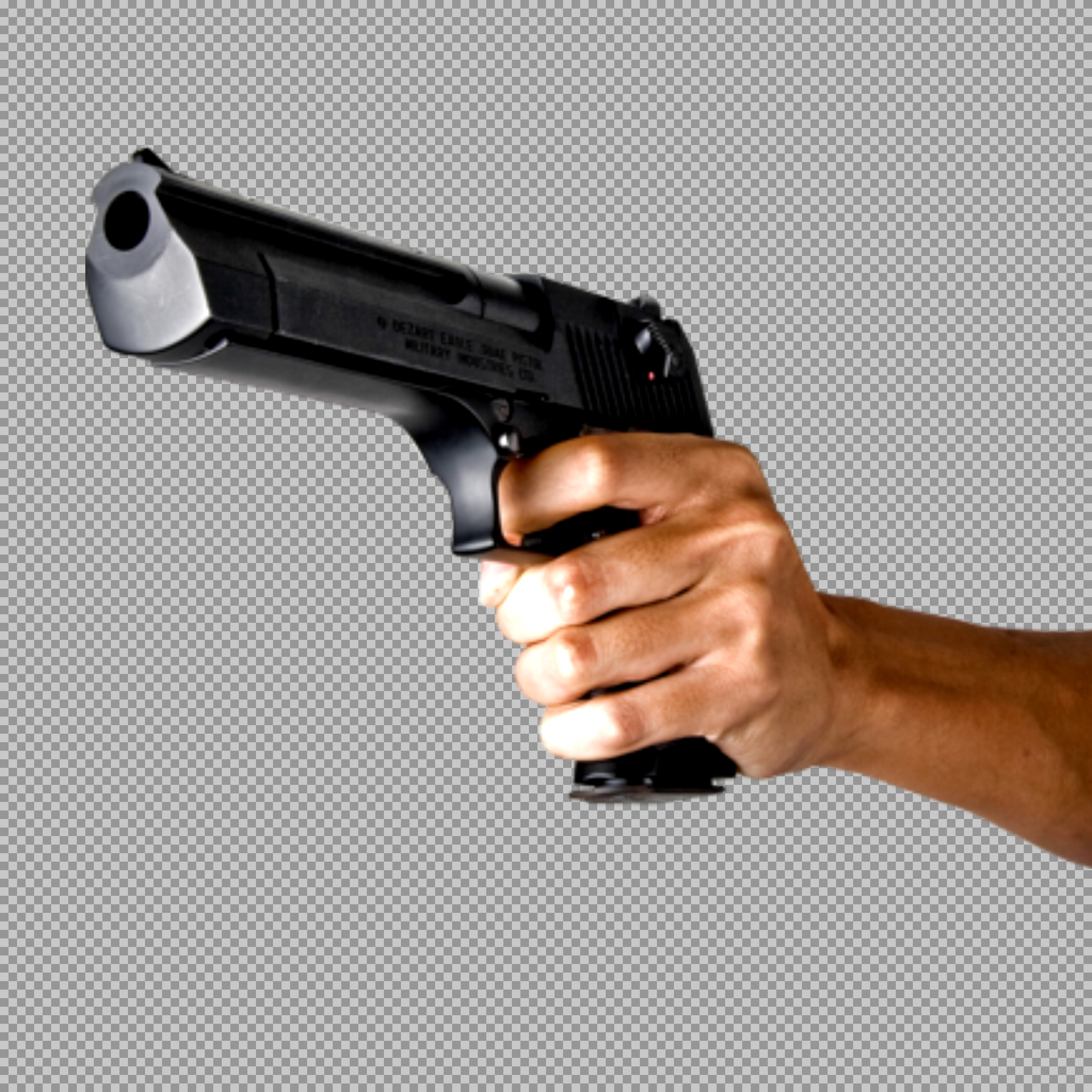 Hand Holding Gun PNG | Isolated Pistol with Transparent Background