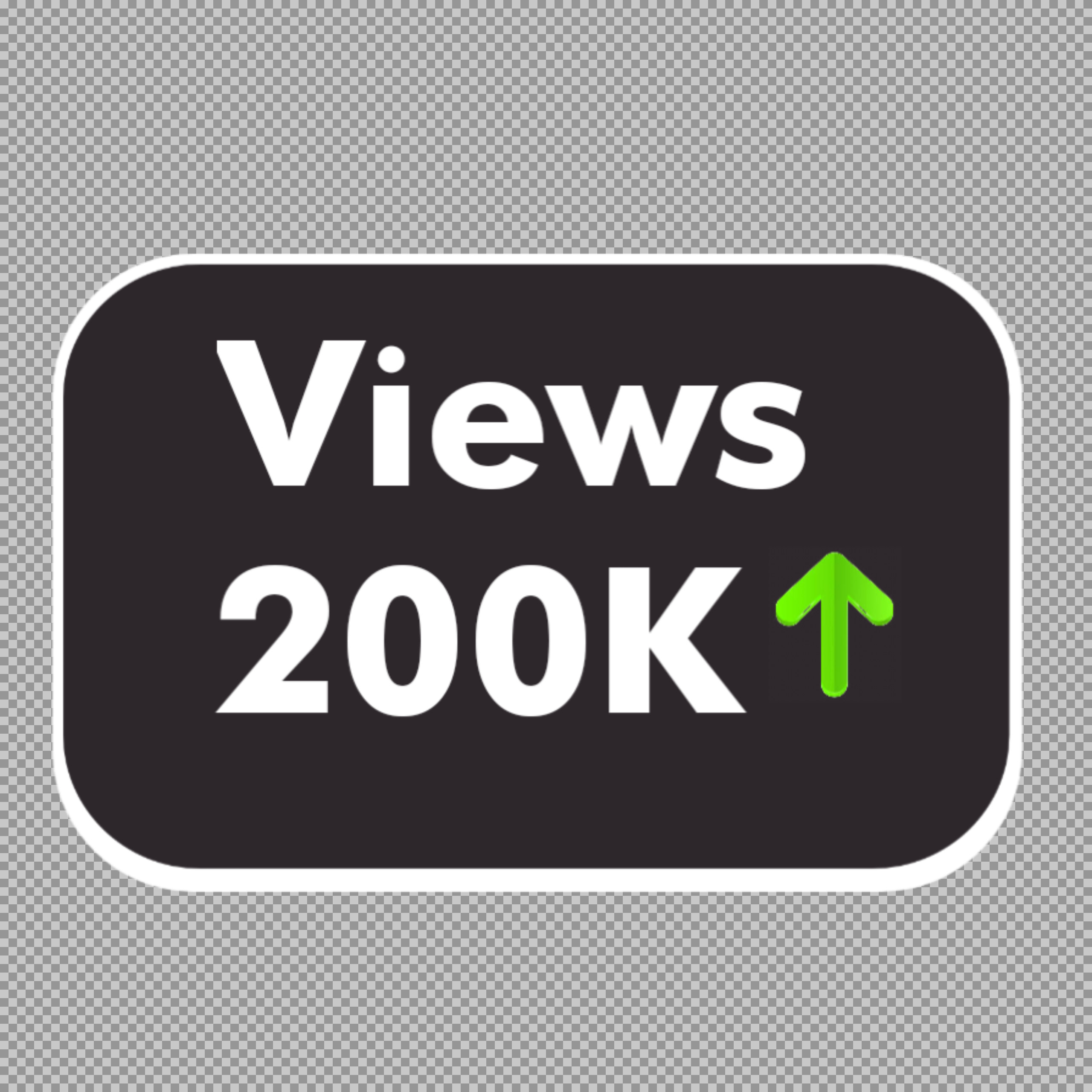 200K Views PNG | Free Social Media Growth Sticker...