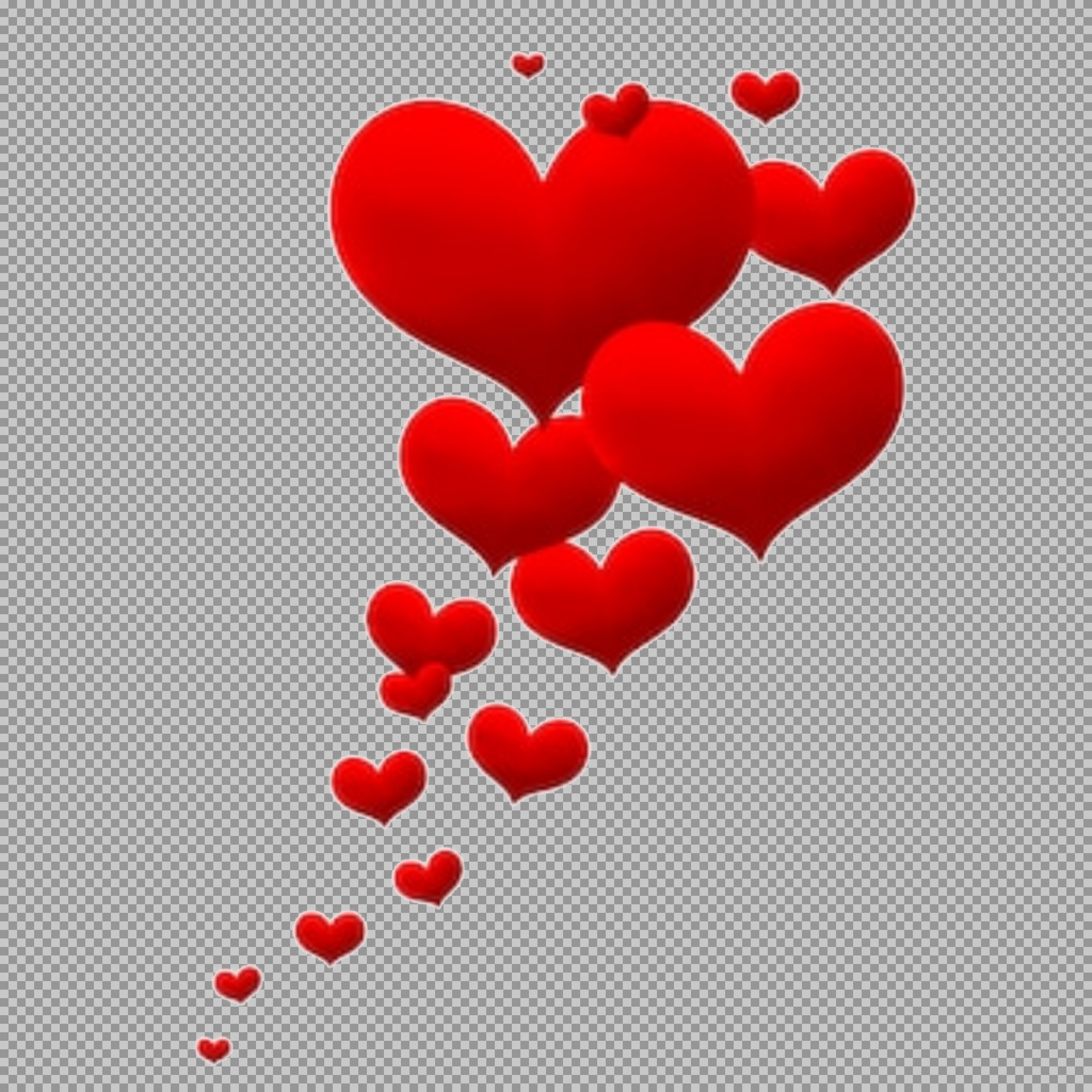 Romantic Red Hearts PNG | Free Transparent Overlay...