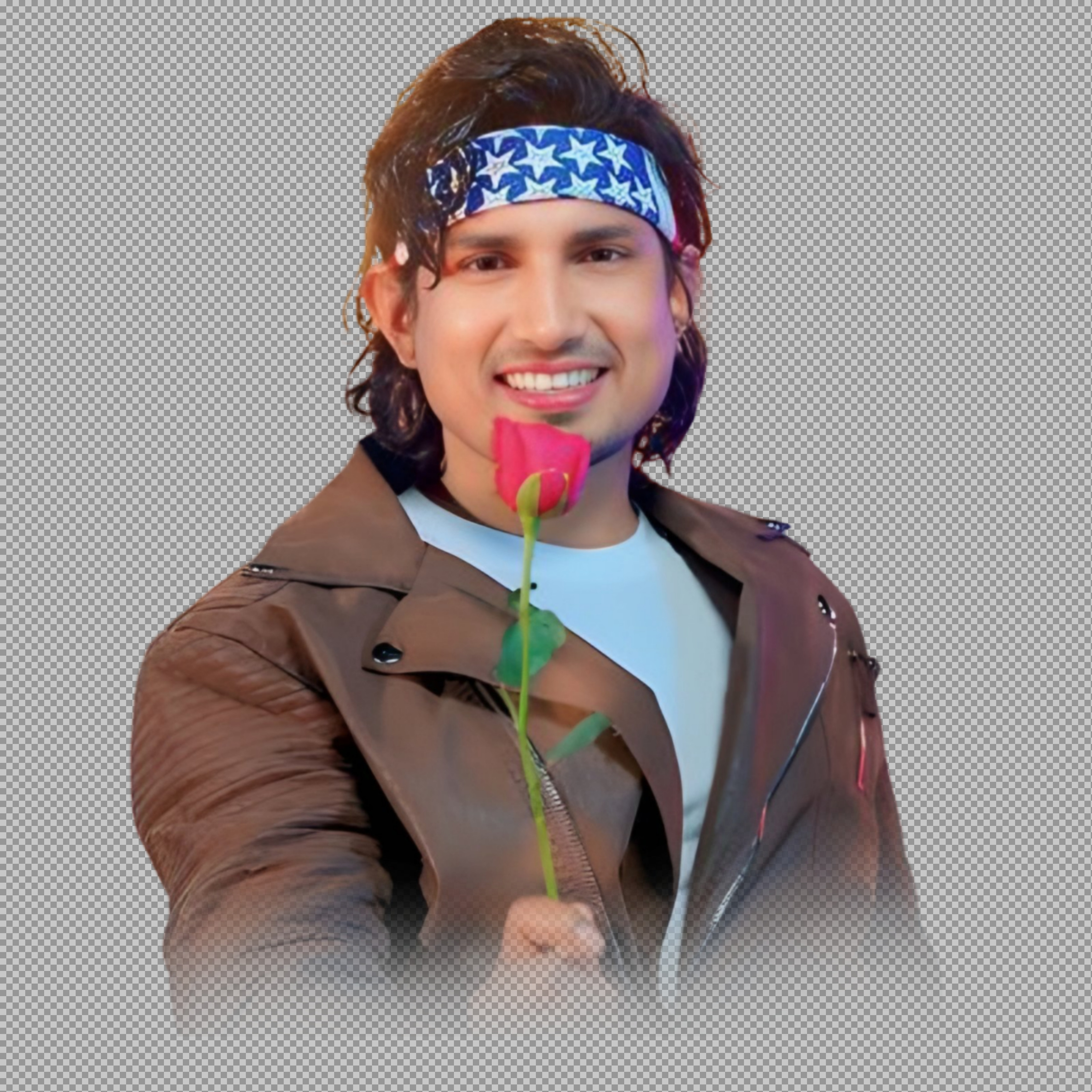 Mani Meraj PNG with Rose | Free Transparent Cutout Photo