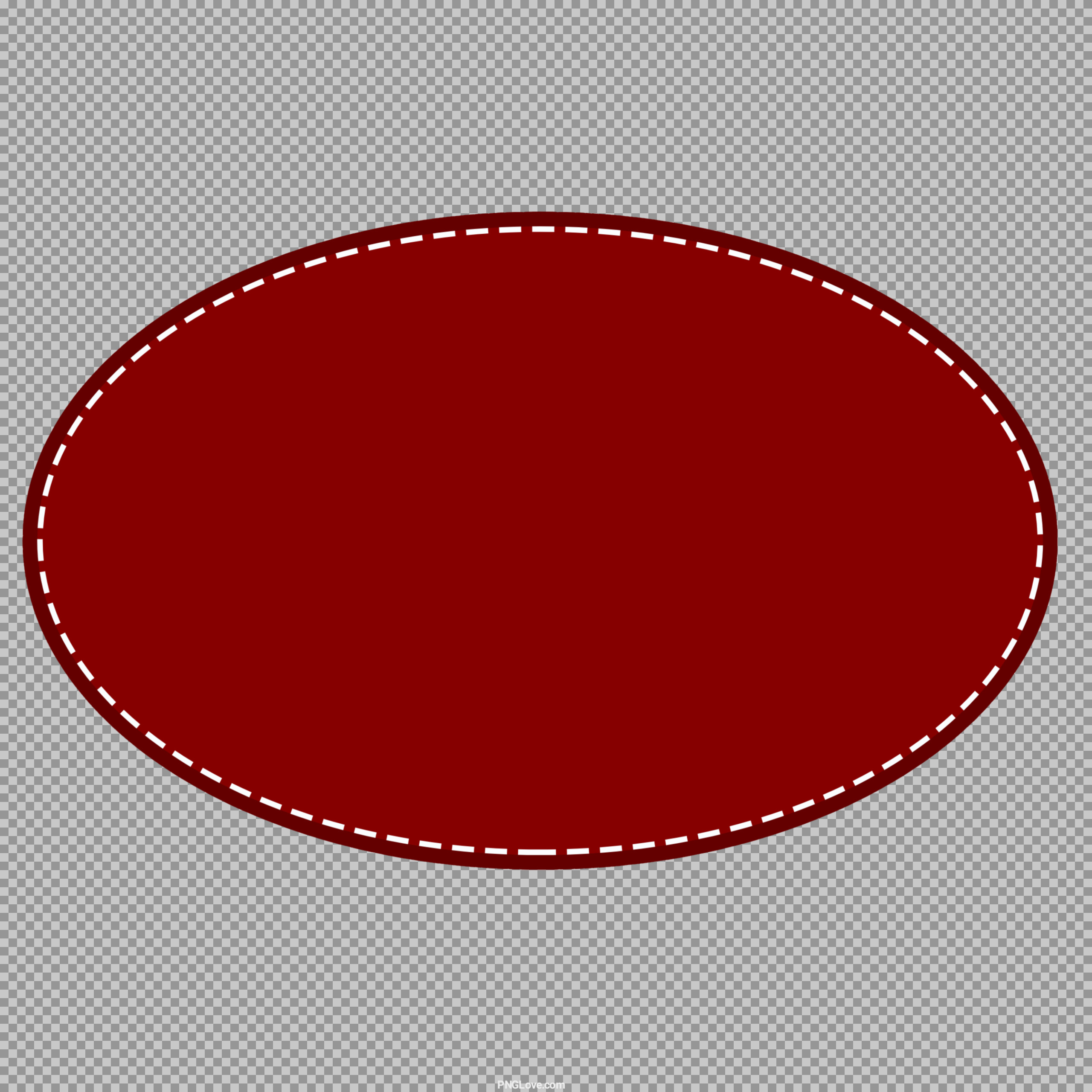 Red Oval Stitched Border PNG | Free Transparent Frame & Label