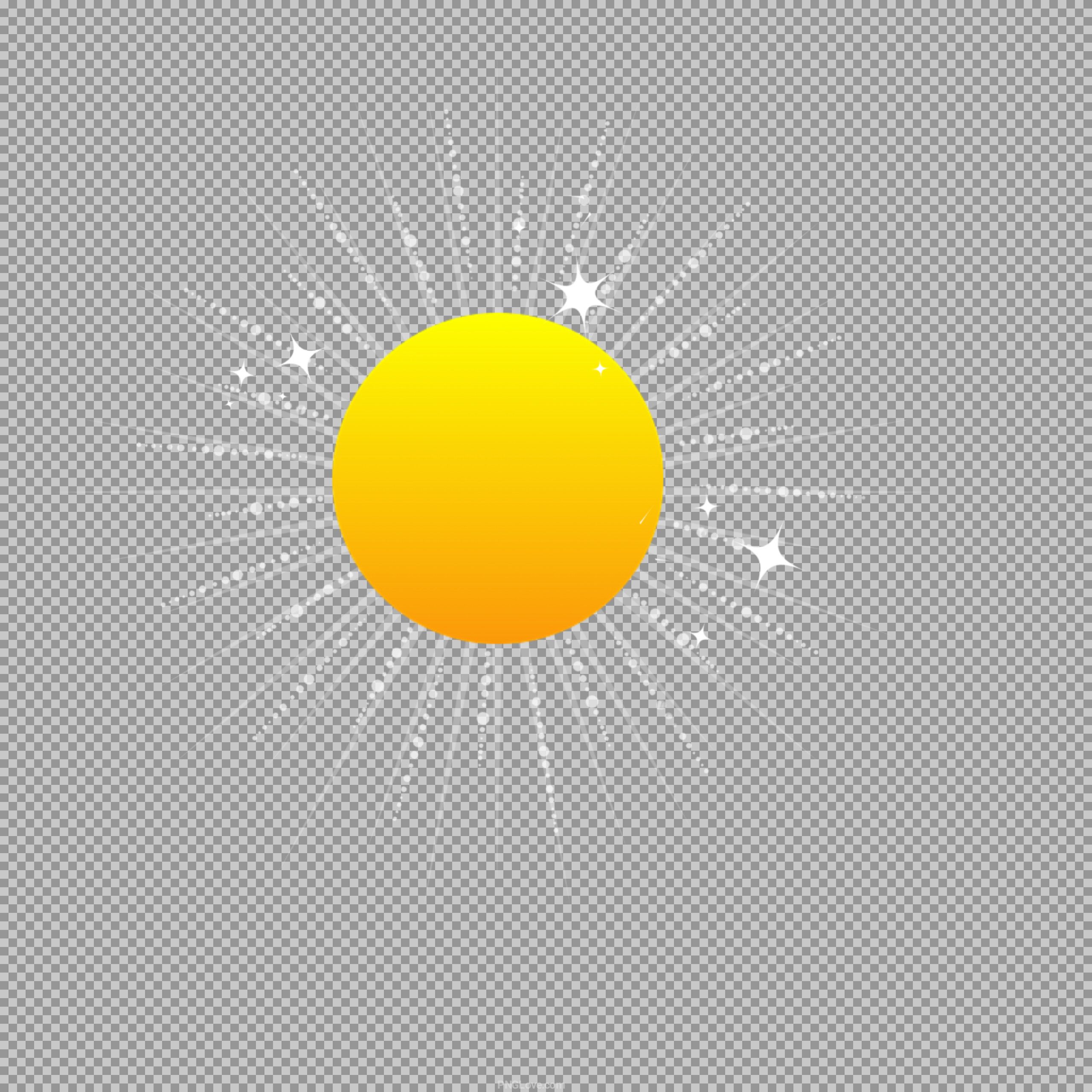 Artistic Sunburst PNG | Free Stylized Sun with Glitter Rays