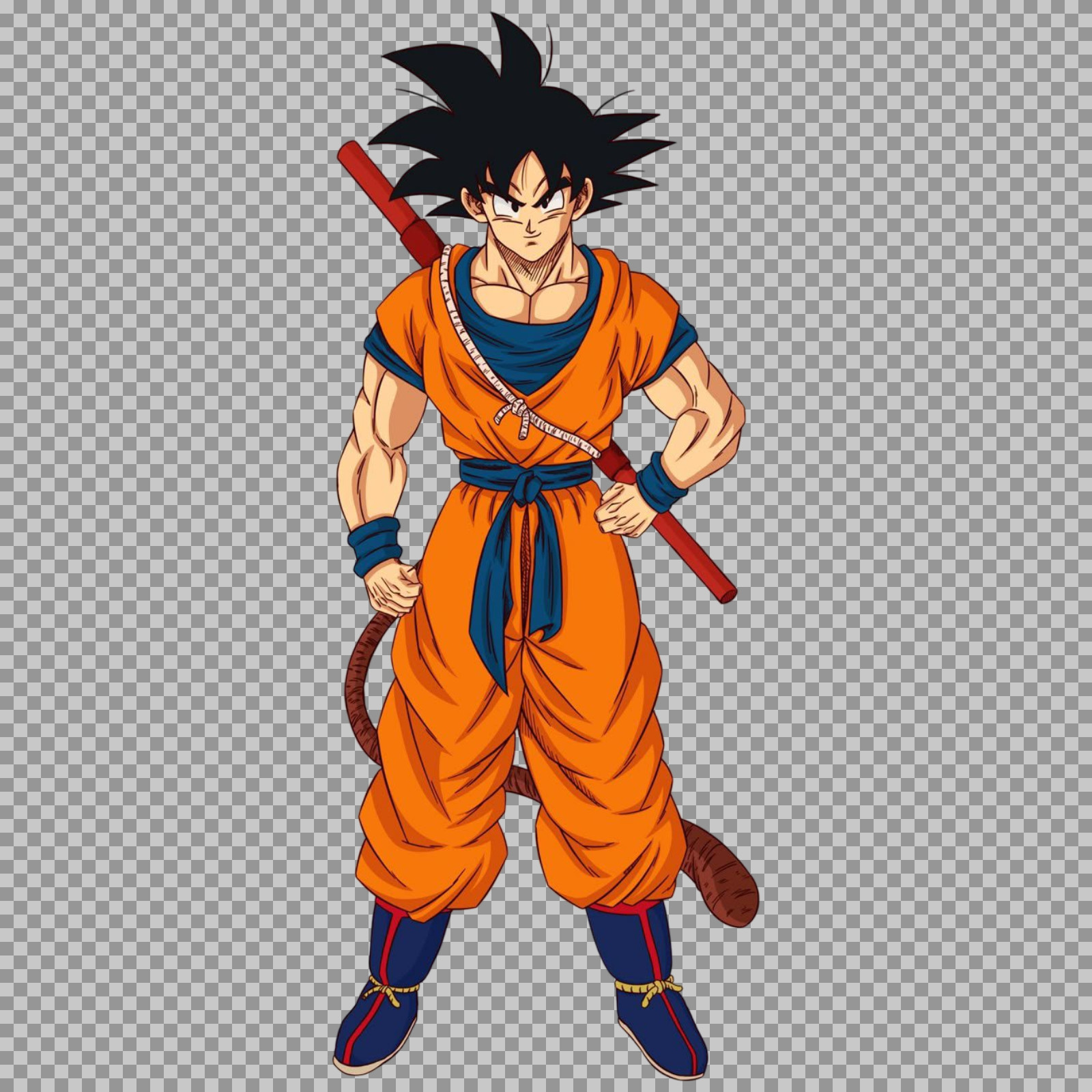 Adult Goku with Power Pole PNG | Free Transparent Dragon Ball Art