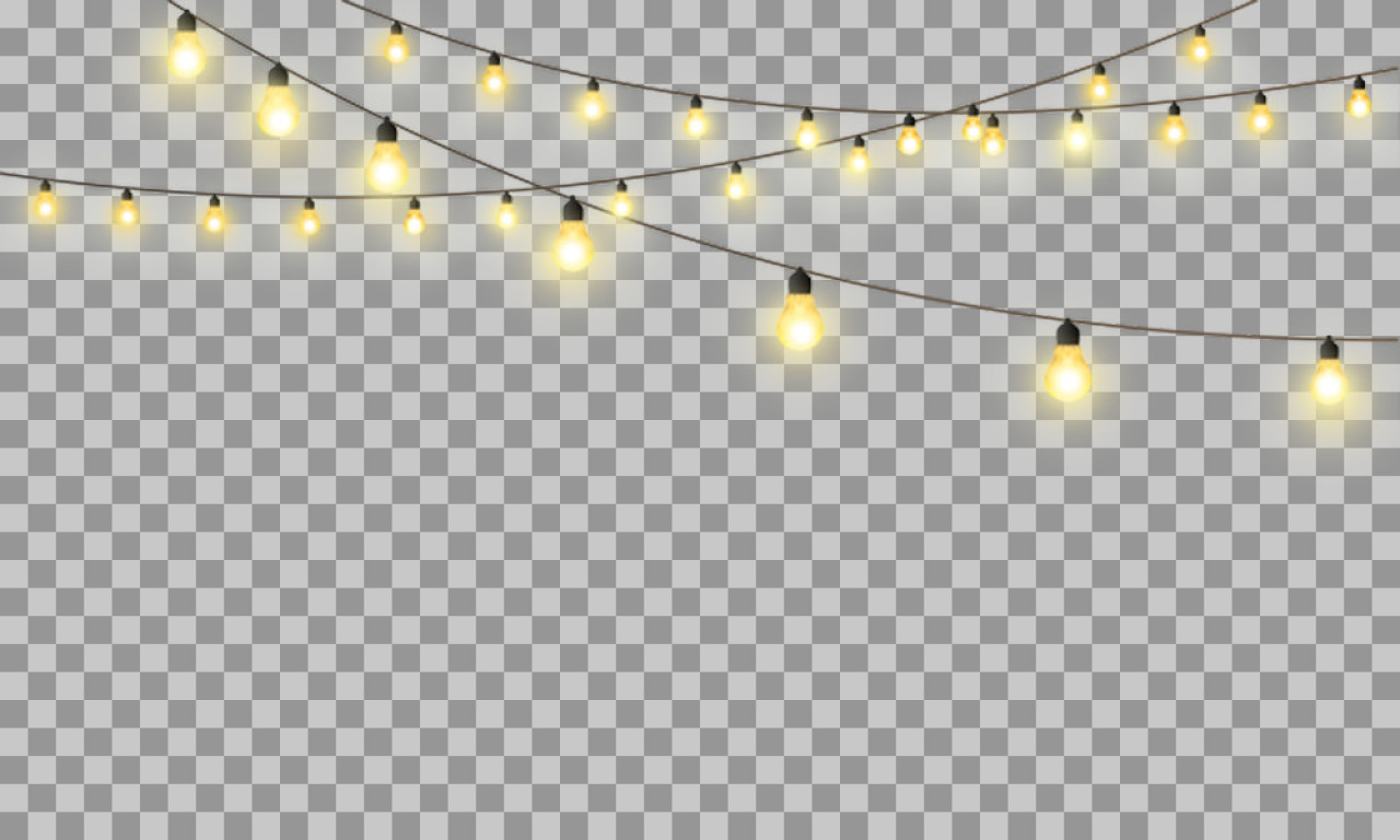 Glowing String Lights PNG | Free Festive Decoration Graphic