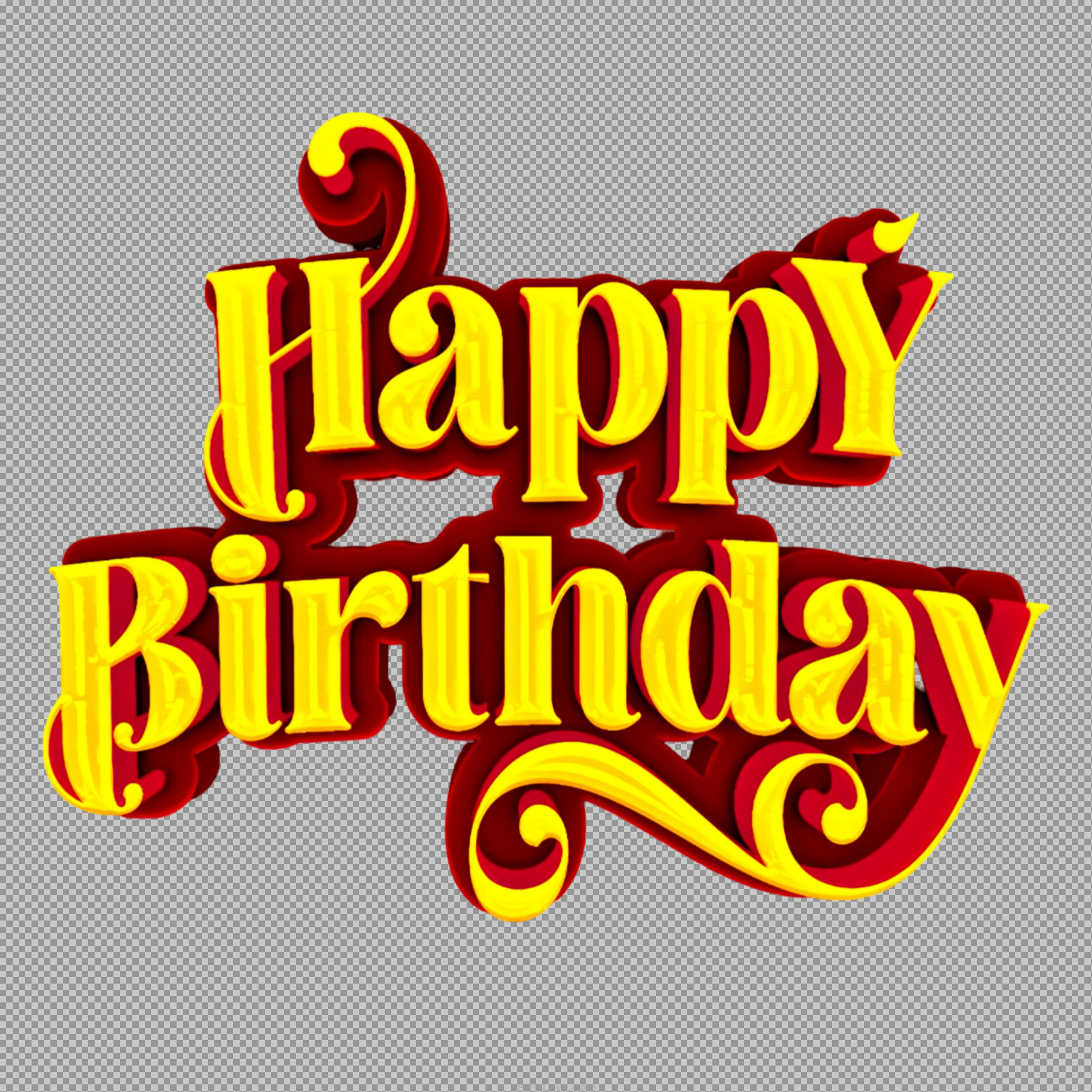 Happy Birthday PNG | Stylish 3D Text
