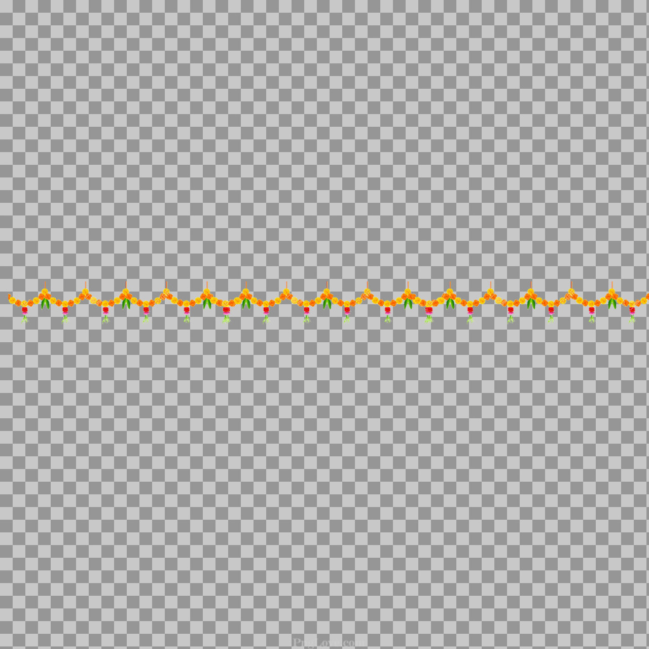 Marigold Toran PNG | Indian Festival Flower Garland Border
