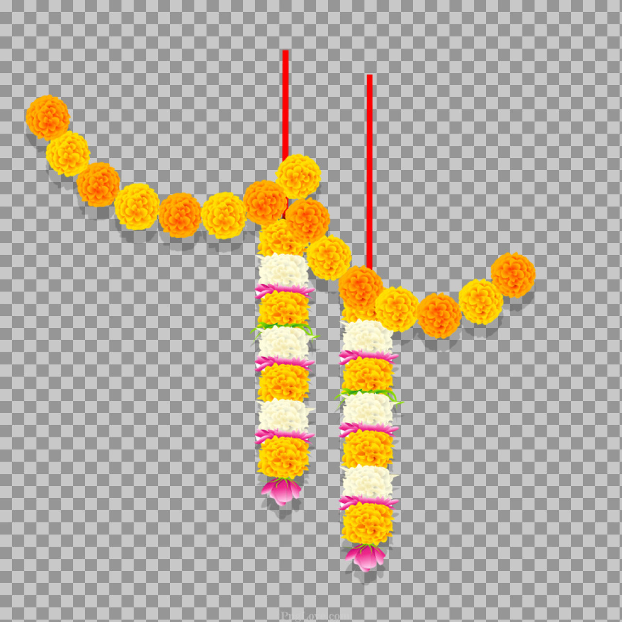 Marigold Garland PNG | Indian Festival Flower Decoration