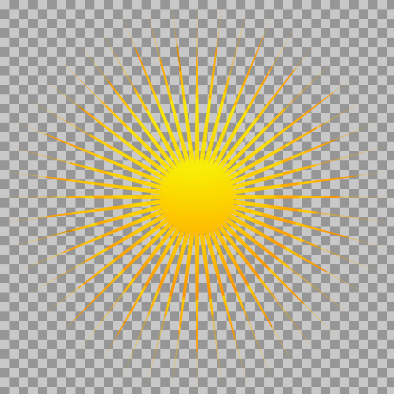 Bright Sunburst PNG | Yellow Sun with Rays Graphic