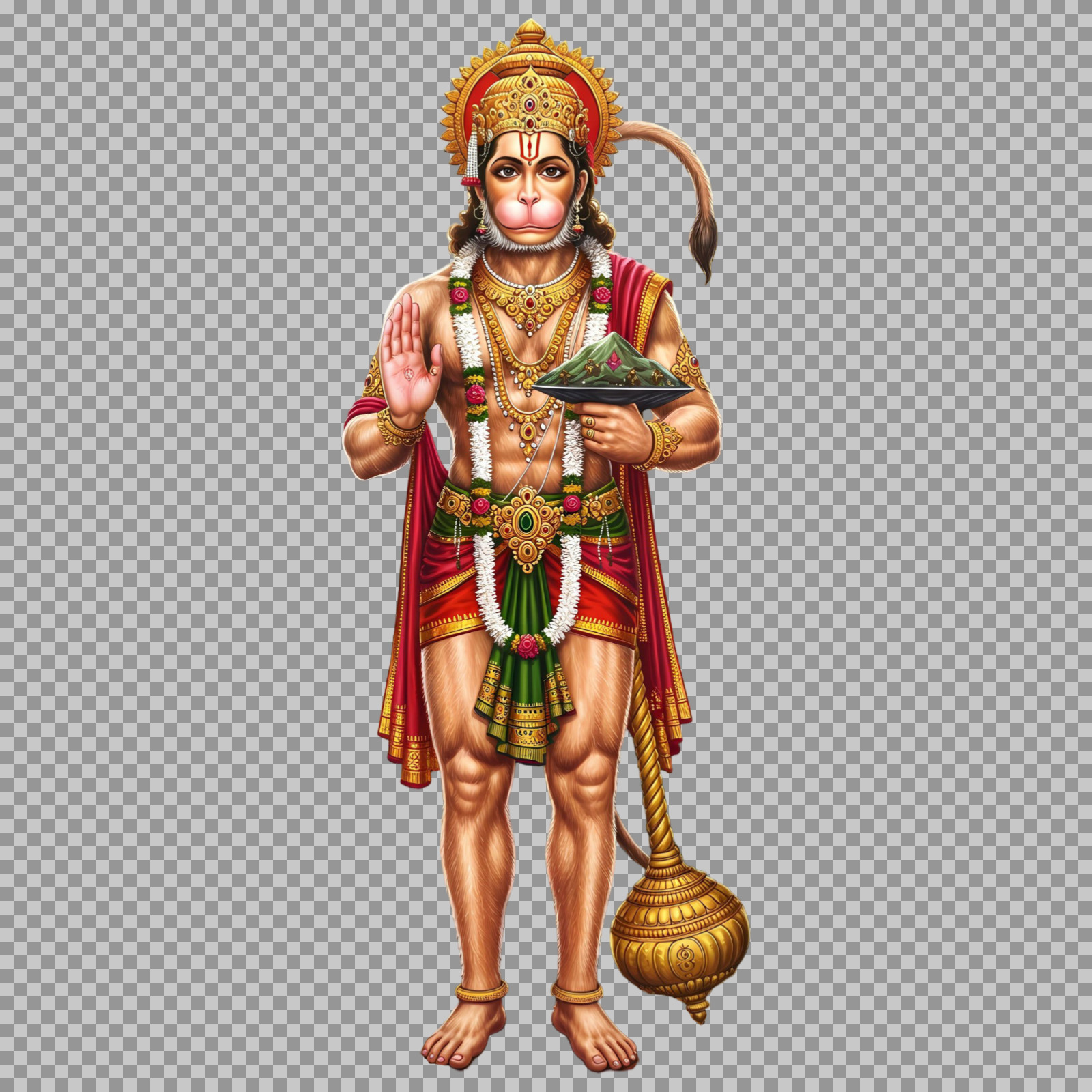 Lord Hanuman PNG Image with Sanjeevani | Bajrangbali HD