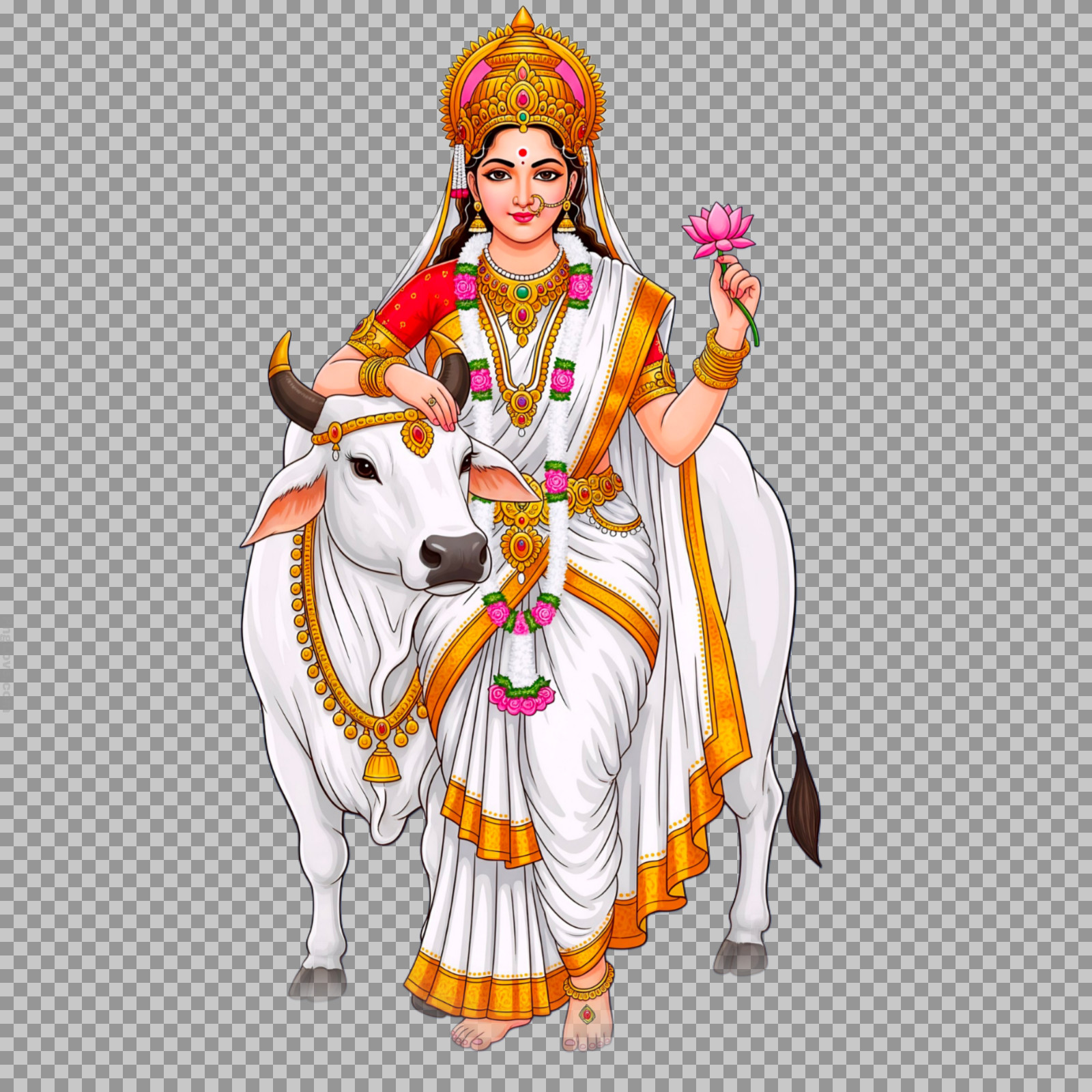 Goddess Shailaputri PNG | Navratri Day 1 HD Image Free Download