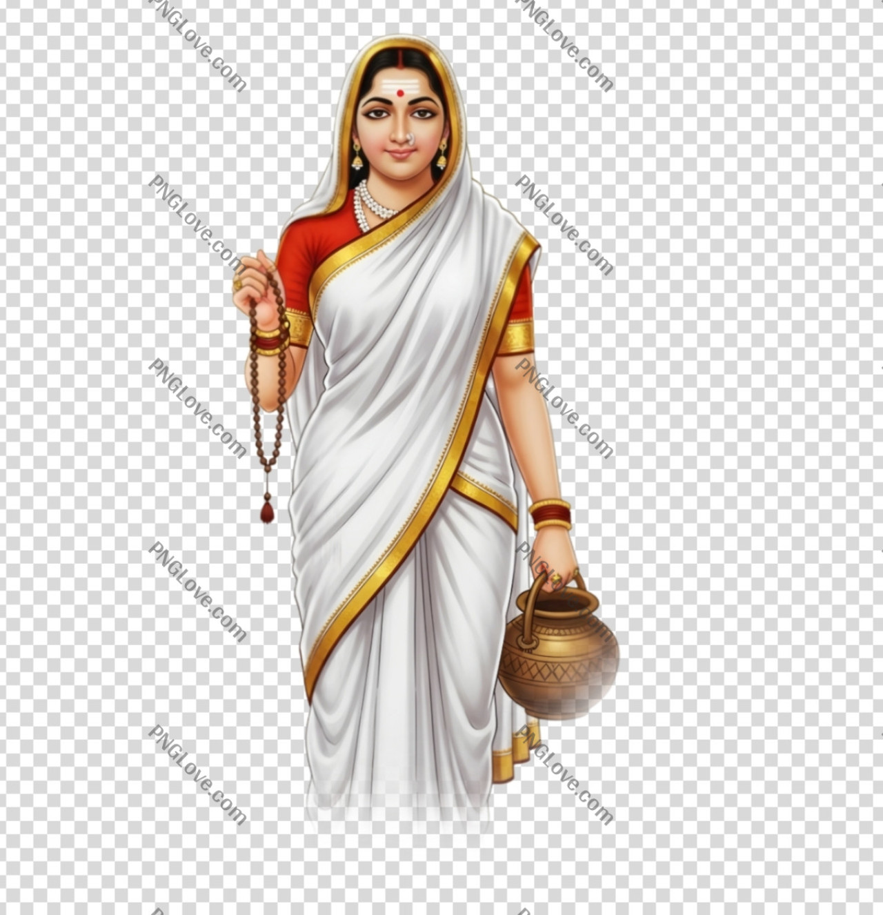 Maa Brahmacharini PNG | Second Form of Navadurga