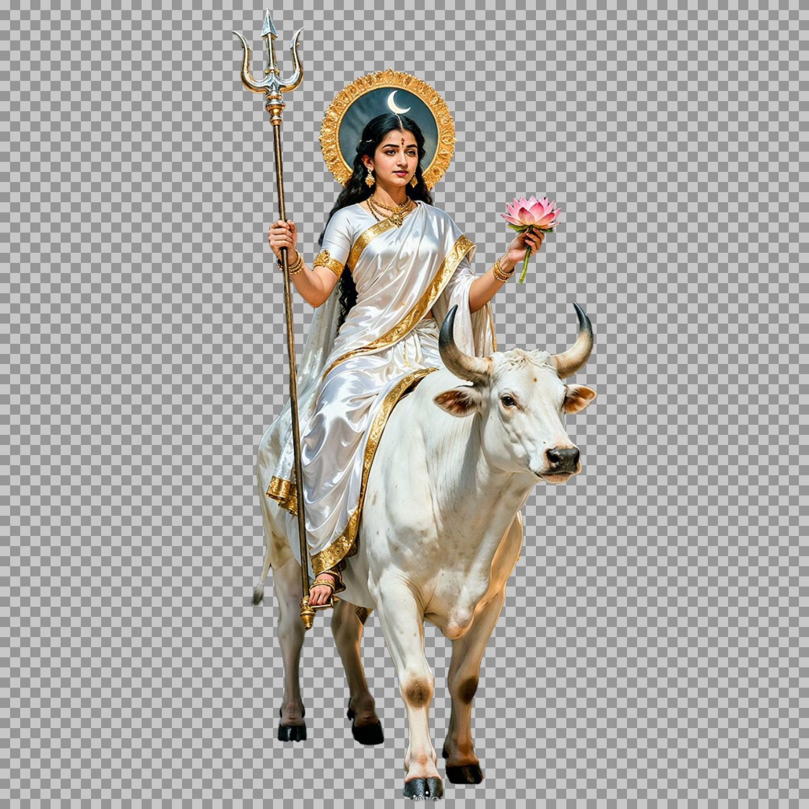 Free Maa Shailputri PNG | First Navratri Goddess Image