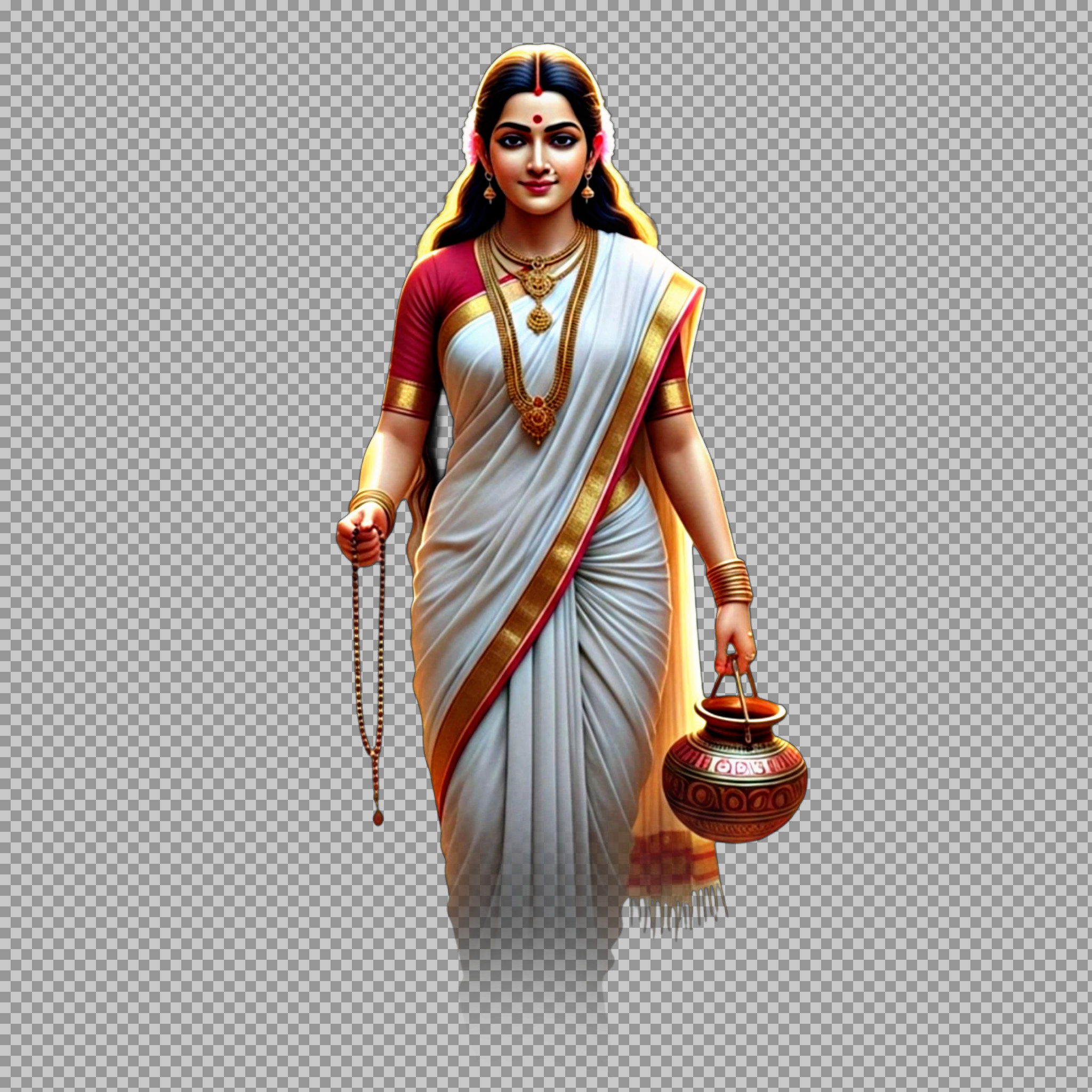 Maa Brahmacharini PNG | Realistic Image for Navaratri Day 2