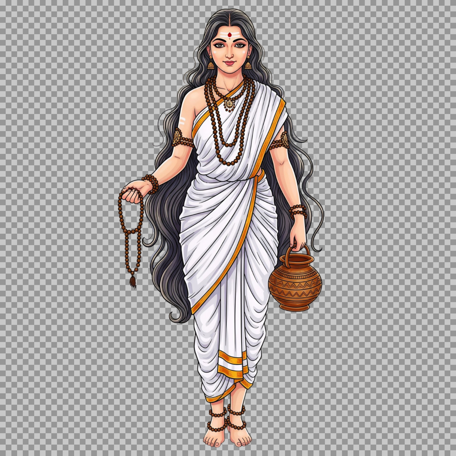 Maa Brahmacharini PNG | Free Vector Illustration for Navaratri...