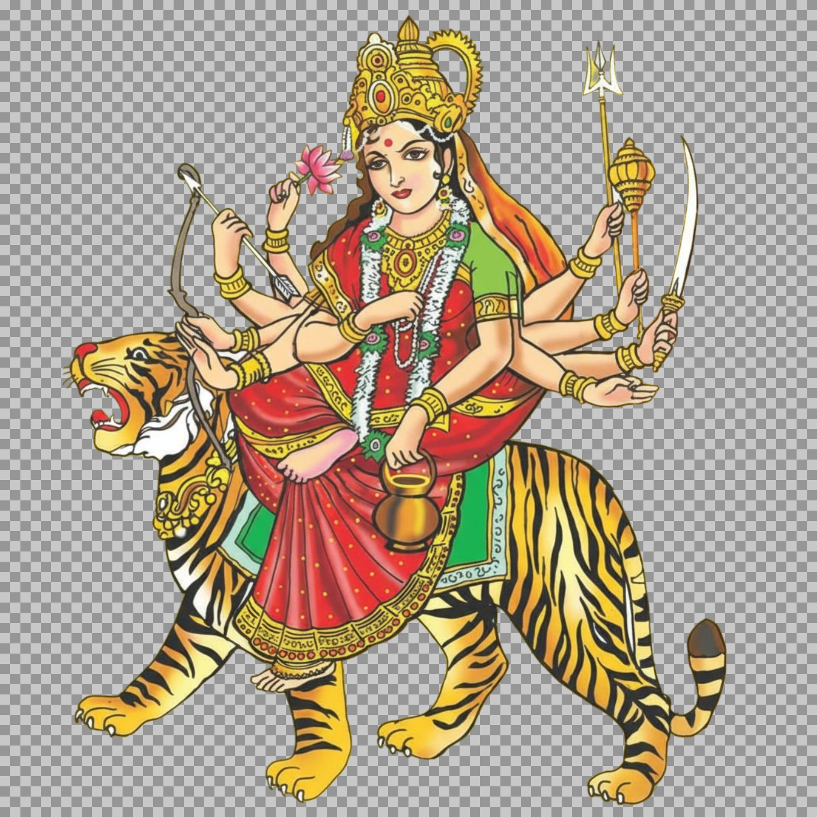 Maa Chandraghanta PNG | Third Day of Navratri Goddess Image