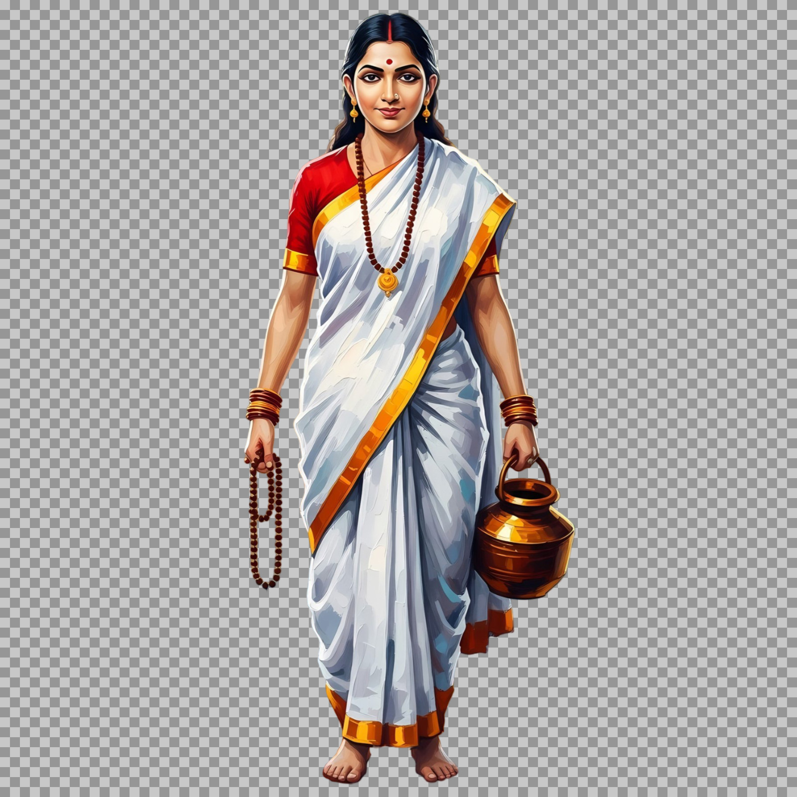 Goddess Brahmacharini PNG Image | Second Form of Navadurga