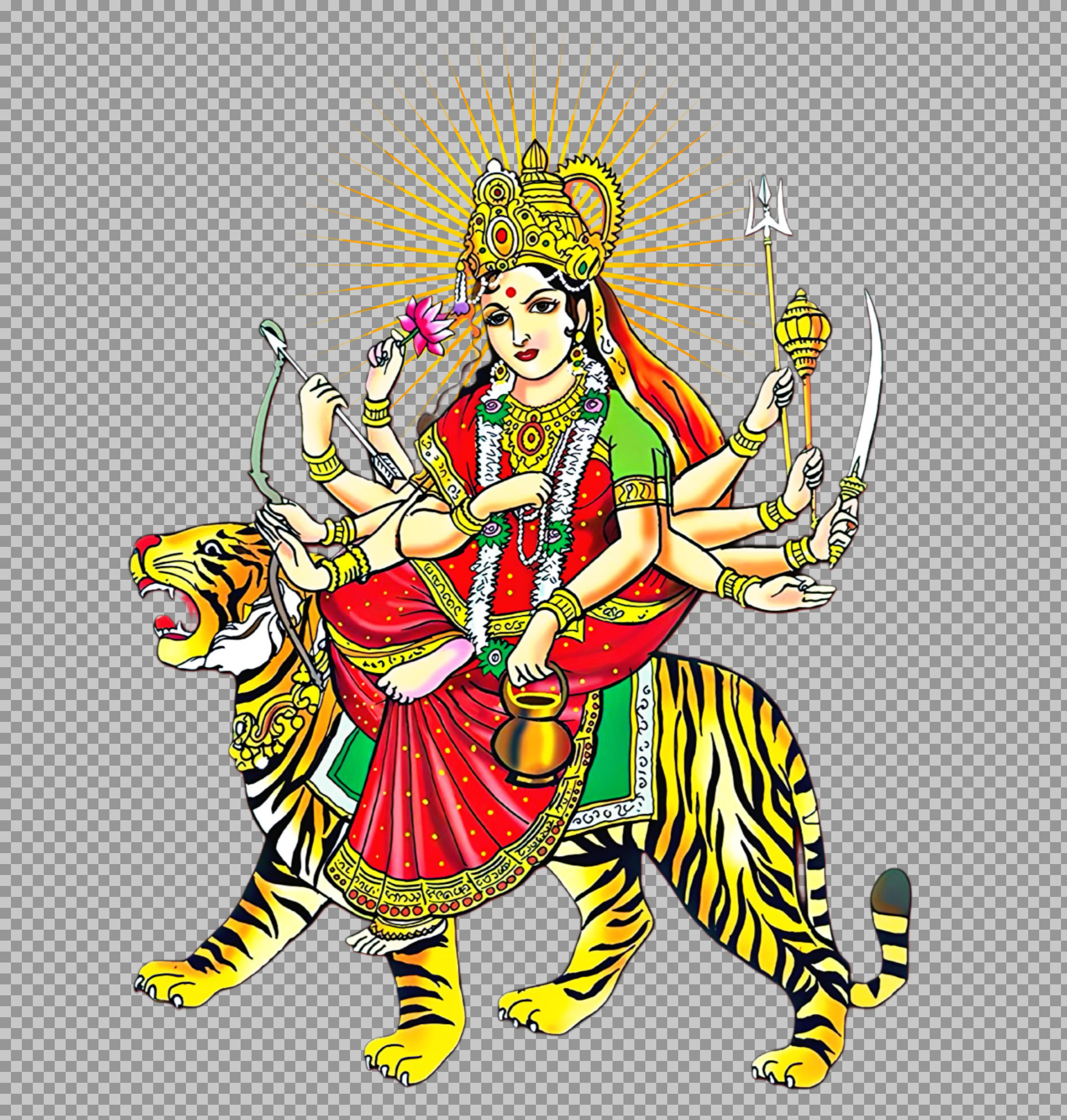 Maa Chandraghanta PNG Image | Free Download for Navratri Day 3