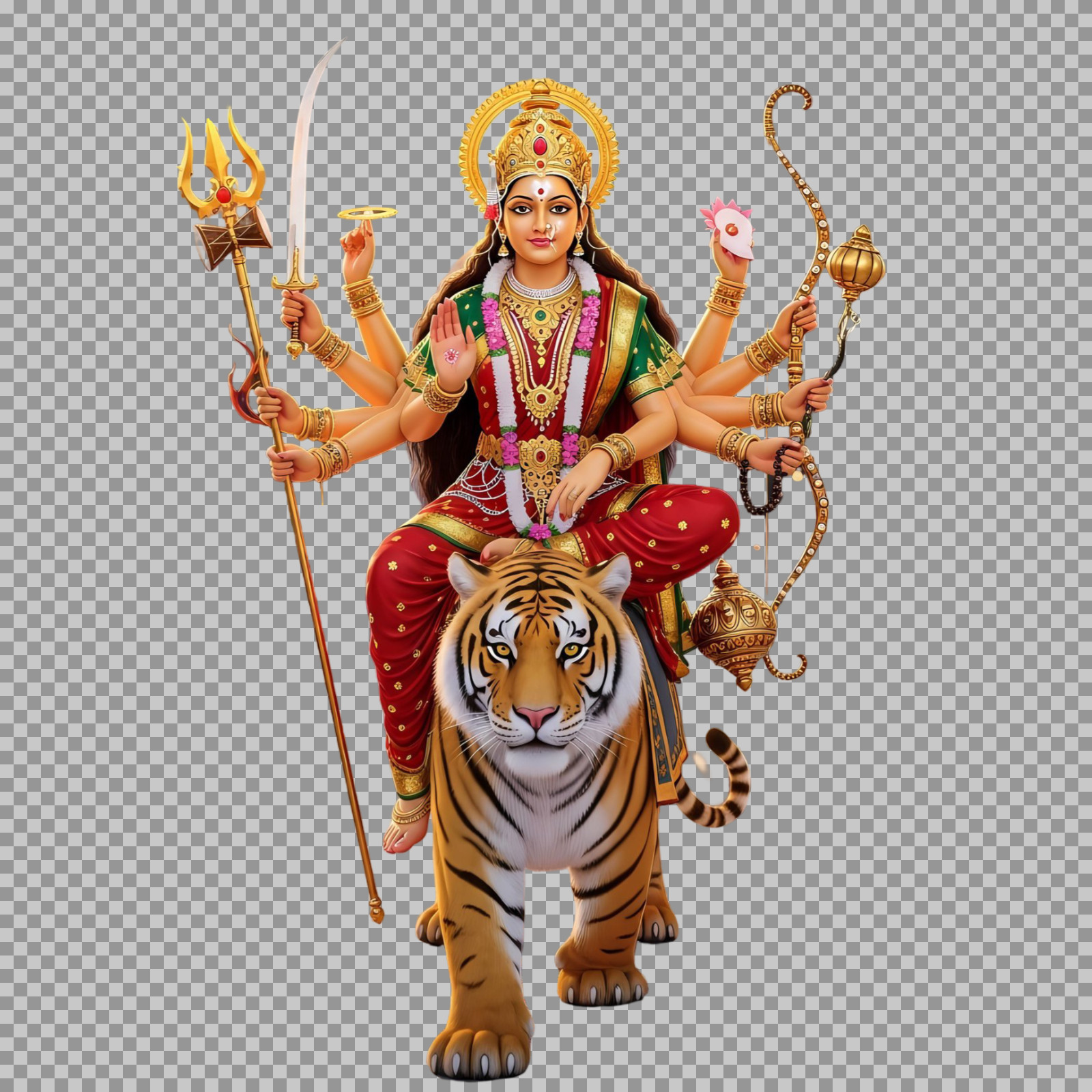 Maa Chandraghanta PNG Image | Realistic Free Download for Navratri