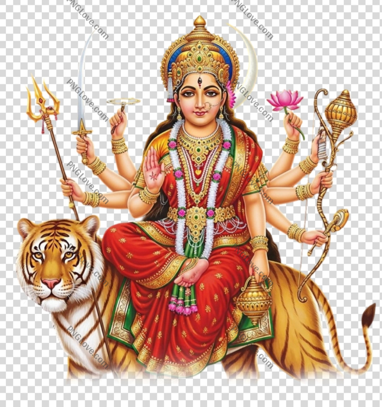 Maa Chandraghanta PNG | Navratri Day 3 Goddess Free Download