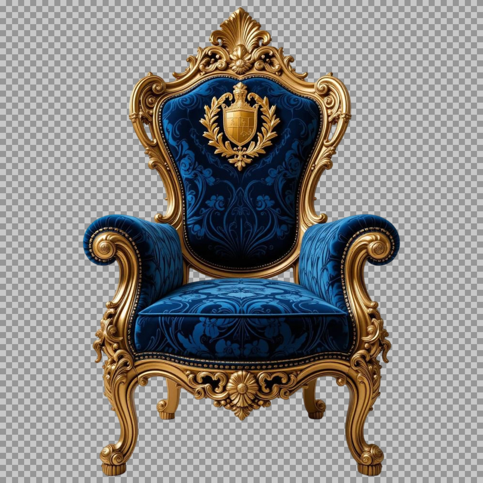 Royal Blue and Gold Throne PNG | Free Transparent Download...