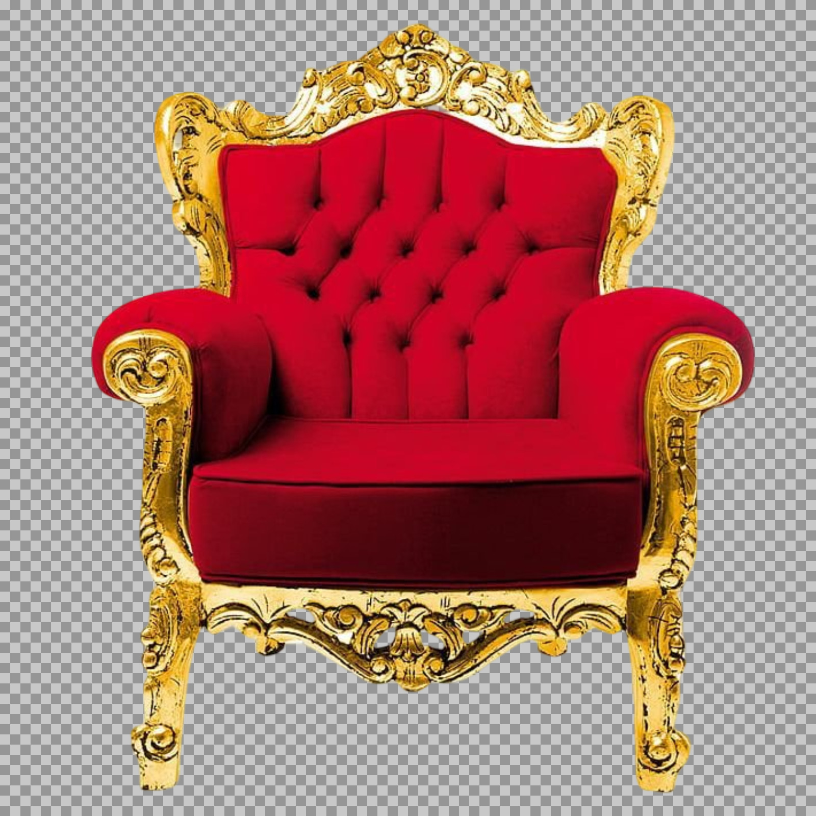 Red and Gold Royal Throne PNG | Free Transparent Download
