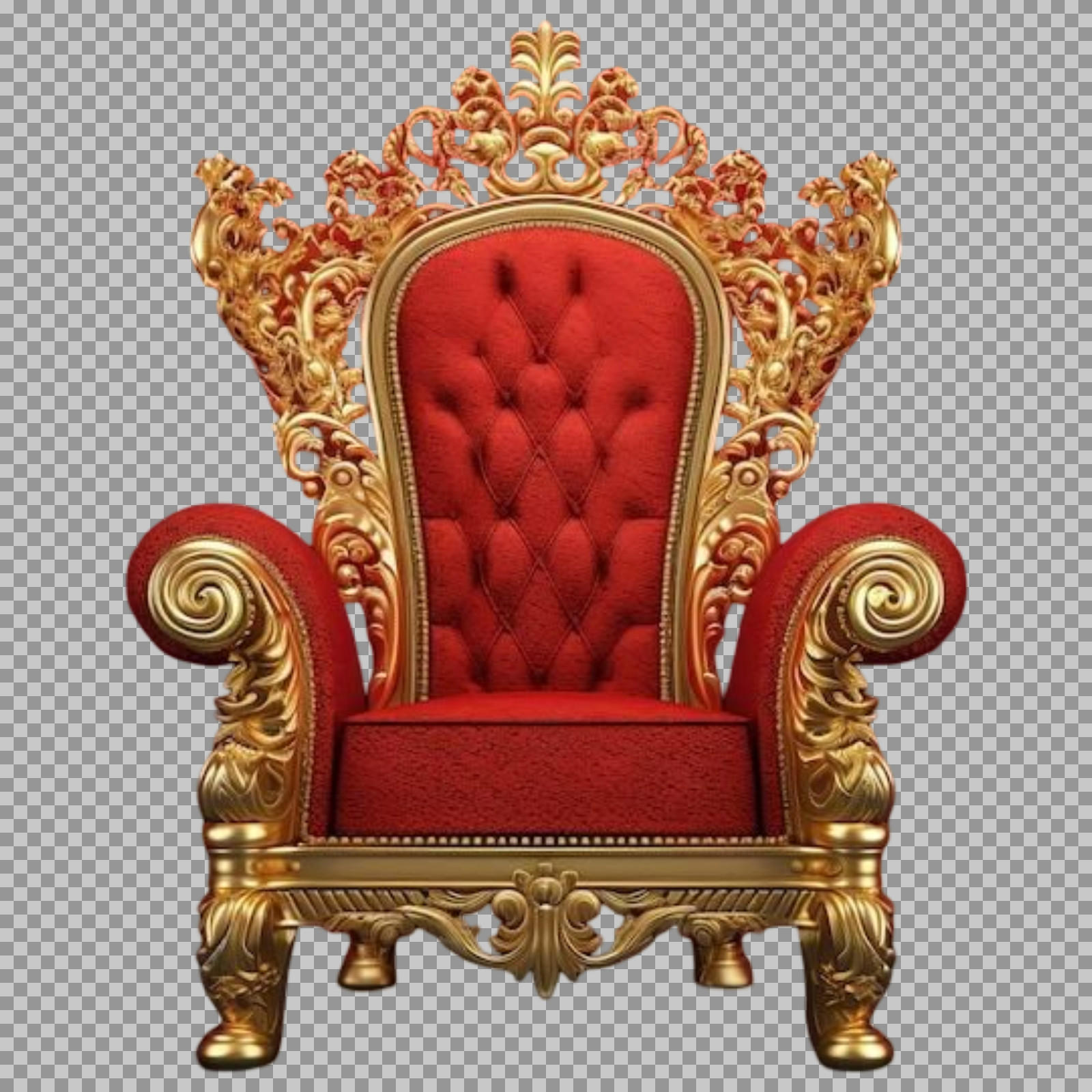 Majestic Red and Gold Throne PNG | Free Transparent Download